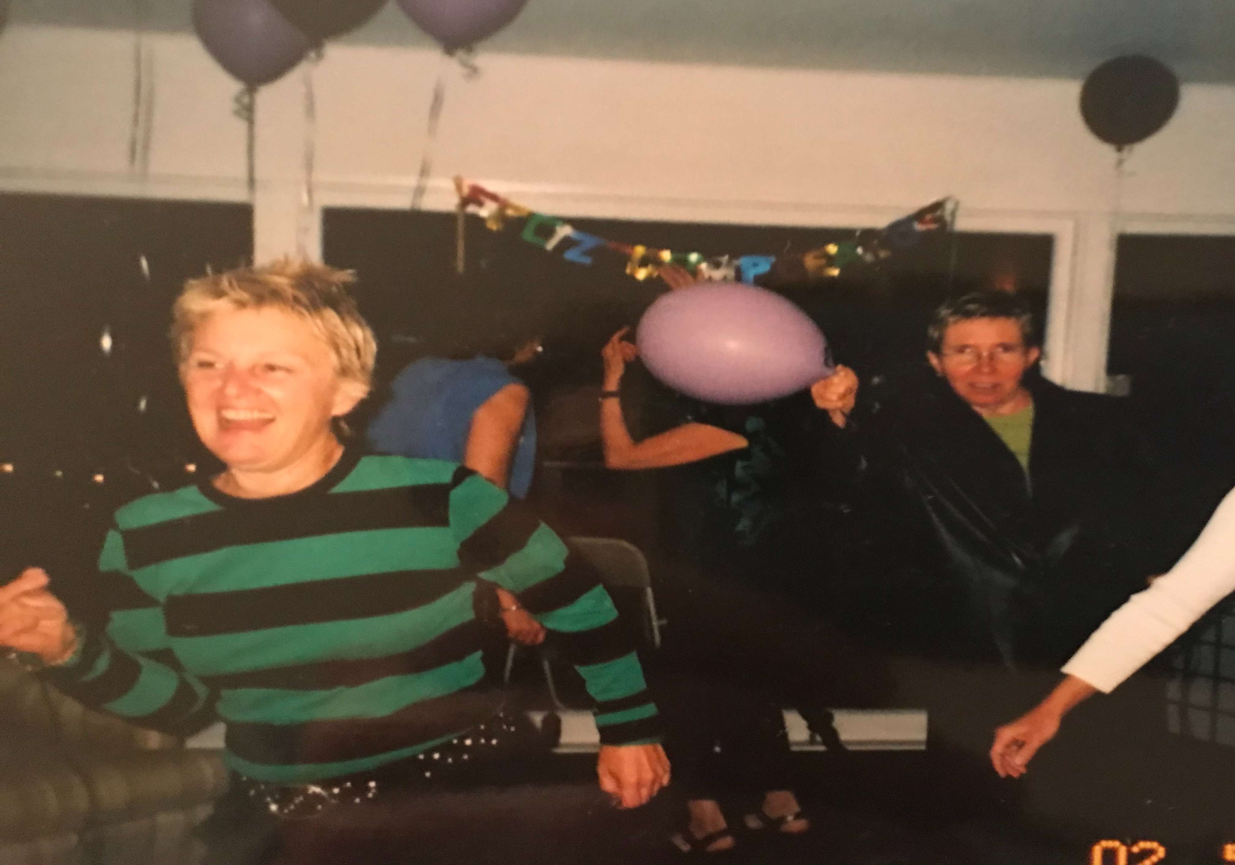 so many good times dancing with Lisa and Pat and Mary and Me. (Me is not in this photo) We have loved Lisa for 30 some years, ever since she hooked up with Pat. So many escapades, and so much laughter. I can hear Lisa's laugh now and see that sly smile of her and the twinkle in her eyes. I loved her dedication to education and the betterment of all people. I loved that we could go from talking about our favourite musicals to the fight for abortion rights to lesbian rights and human rights, to laughing and dancing.
she fought her cancer with grace and humour and bravery just like she lived her life.