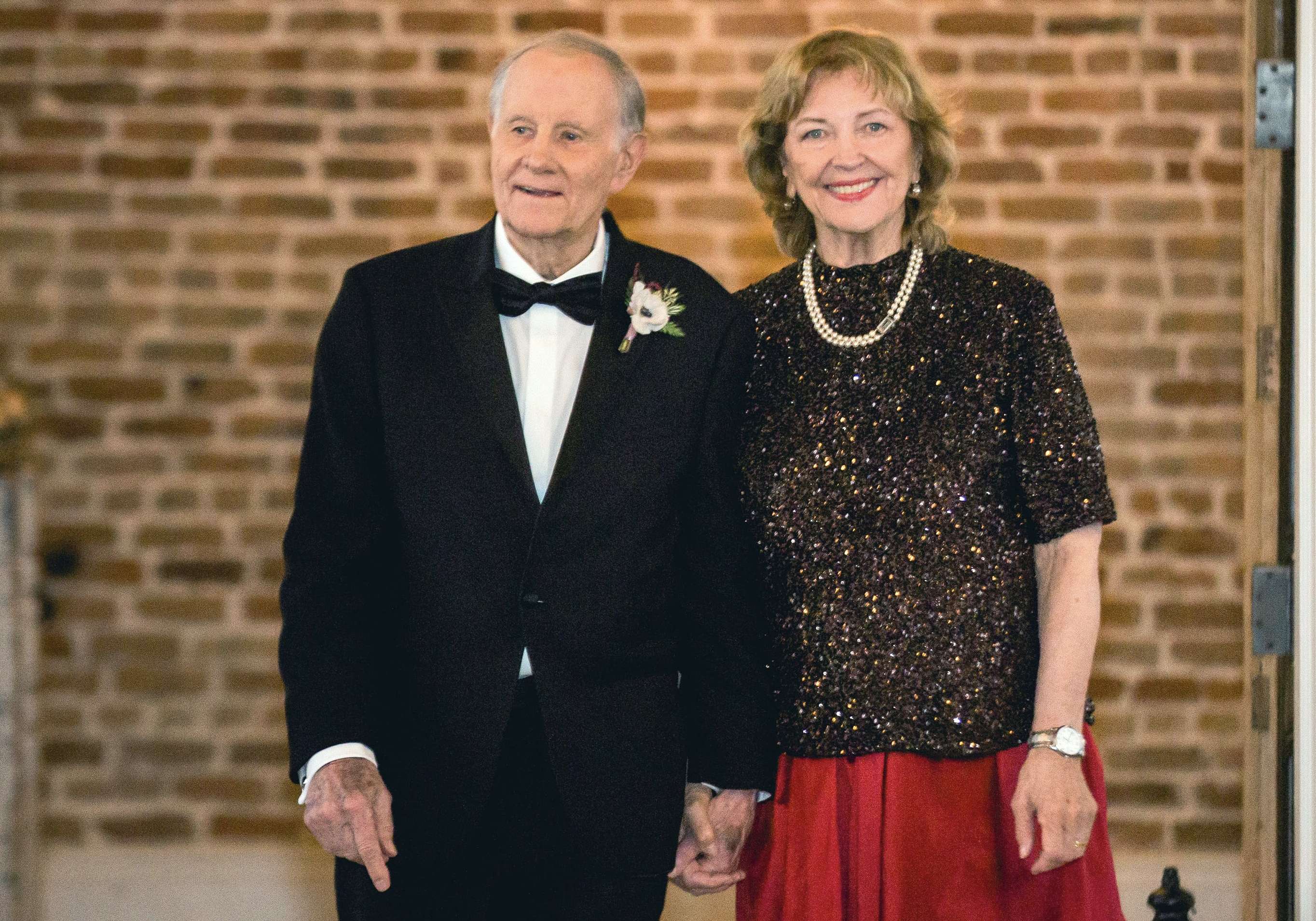 Joe and Winnie at Nick and Taryn's wedding, 2019.