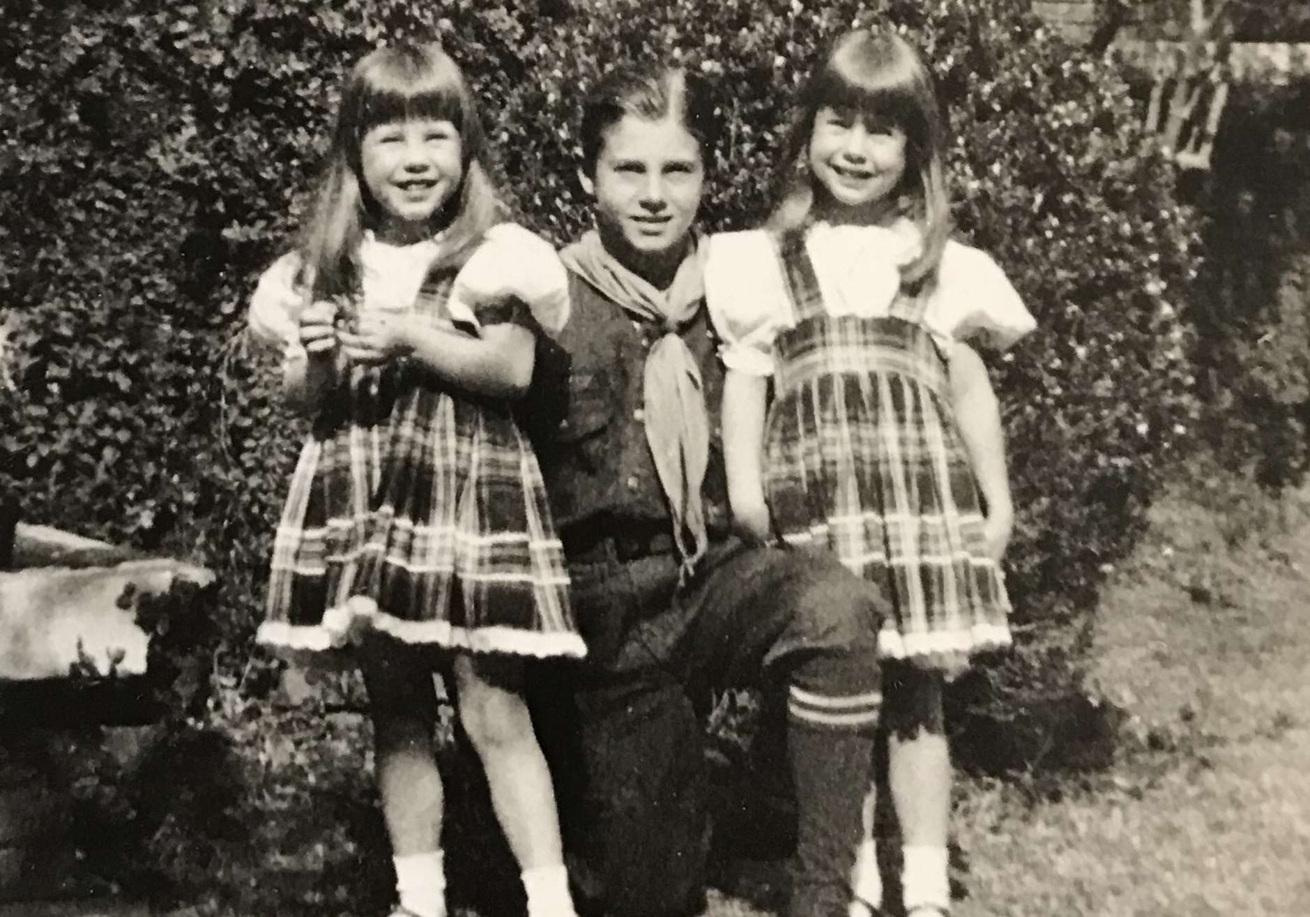 Joe with his sisters, Beatrice and Barbara.
