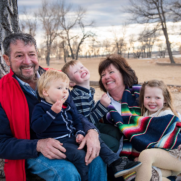 Mary Ann with Don and grandkids Mira, Vaughn and David - November 2016, Denver CO