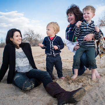 Mary Ann with daughter Kate and grandsons Vaughn and David - November 2016, Denver CO