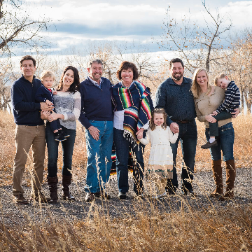 Mary Ann and Don; daughter Kate with her husband Bill and their son, David; son James with his wife Hester and their daughter Mira and son Vaughn - November 2016, Denver CO