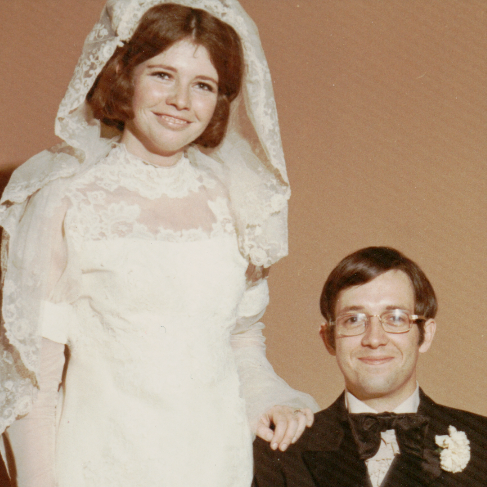 1970 wedding. Two, very happy people.