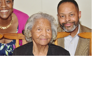 Lela's 90th birthday celebration with Valerie and Clarence