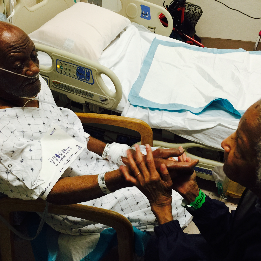 Lela caring for Clarence in the hospital