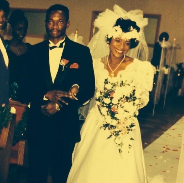 Pastor Amaka and Pastor Michael as she walked down the aisle for her wedding. Pastor Michael and Pastor Amaka were best of friends and siblings. 