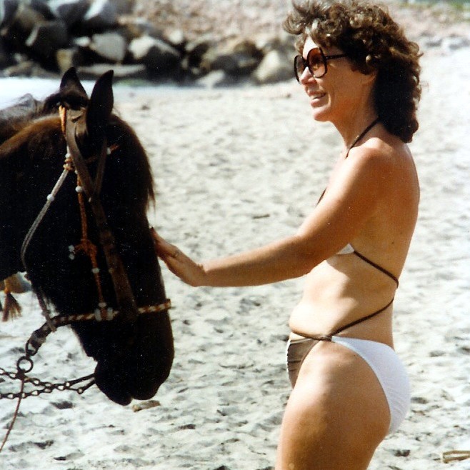 Another favorite - Mom in a bikini with a horse (name unknown)