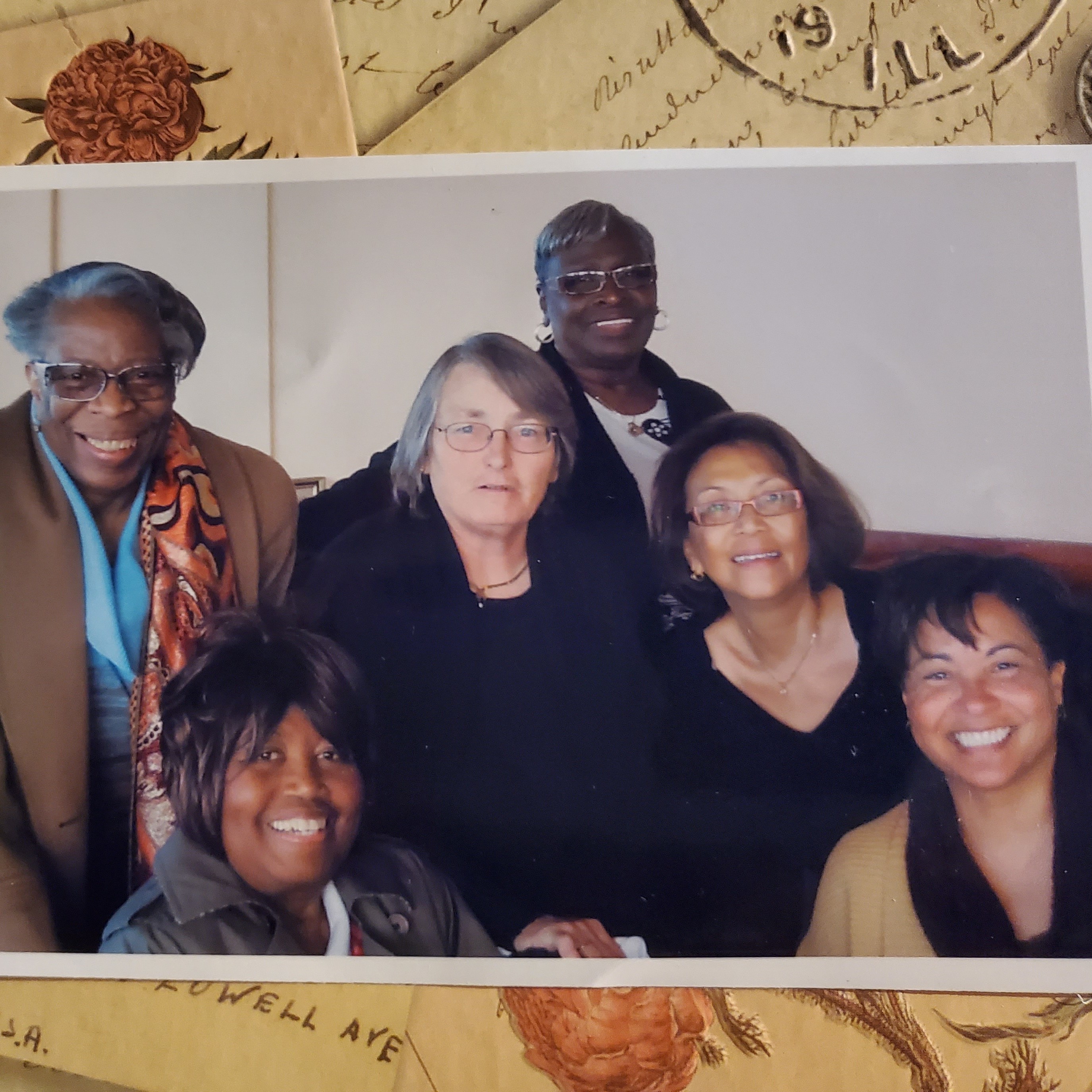 JR and some of the 9-1-1 gang.  Joyce, Jackie, Connie, Vickey, Judy, and Kerry. JR was the matriarch!  Classy, funny, loving.
