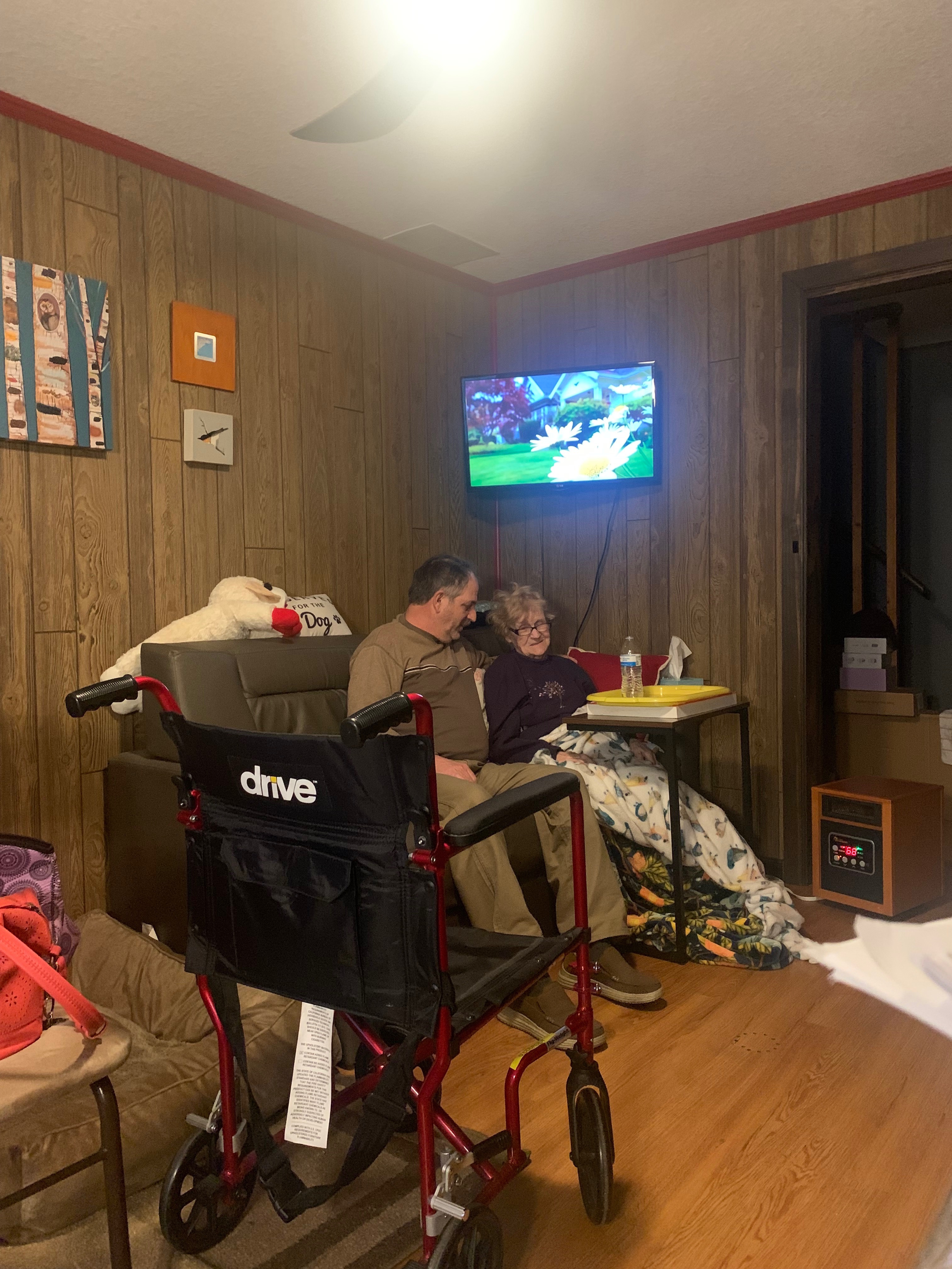 Son in Law Rob Cunningham with his couch buddy