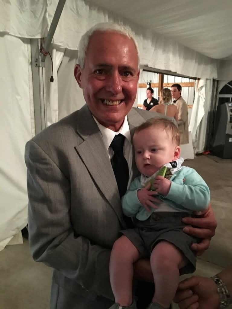 Andrew with Papa Tom at Mike and Alz wedding