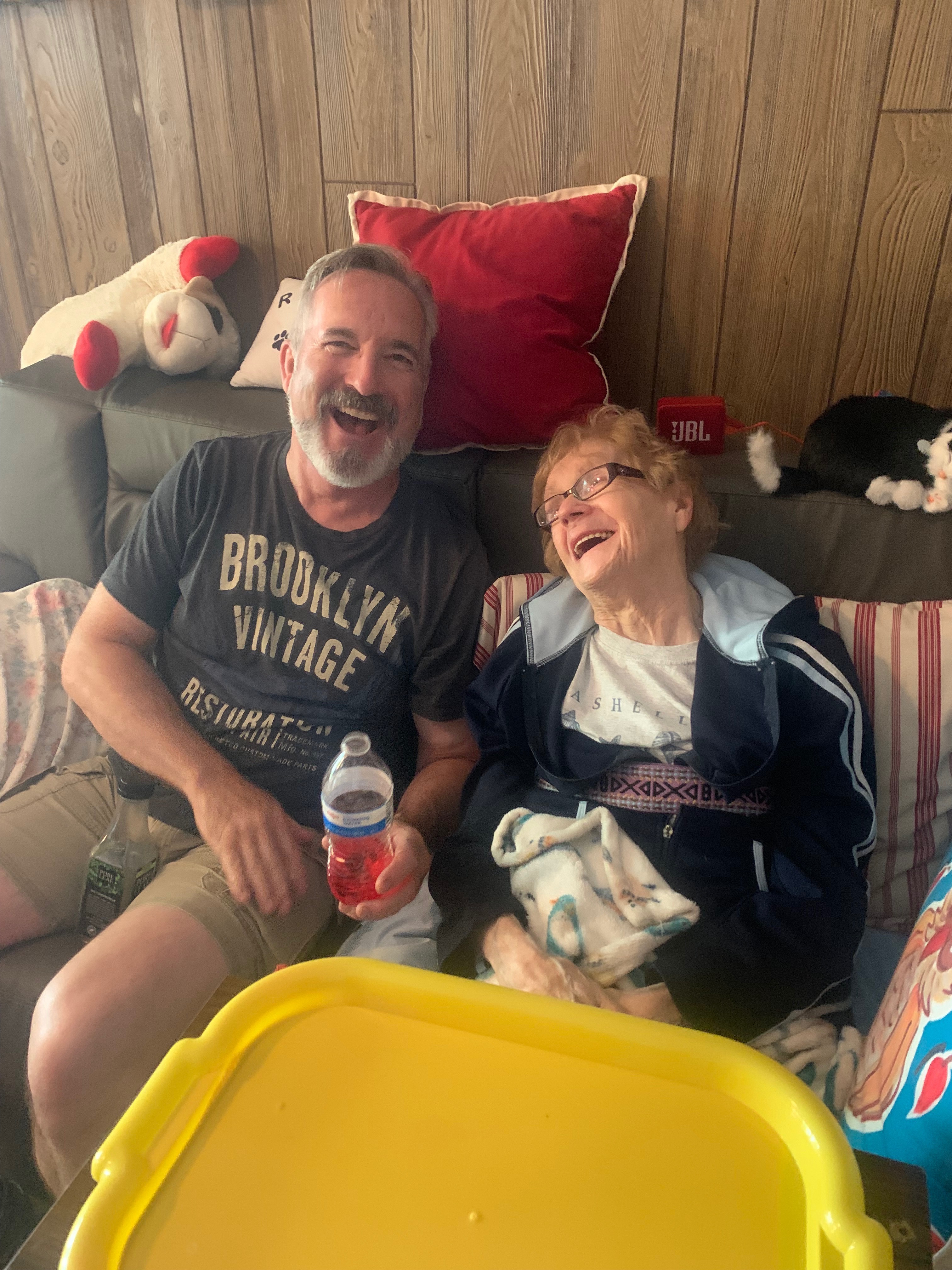 Son Jeff with his Mother cracking up together….( I’ll have what their having please !)
