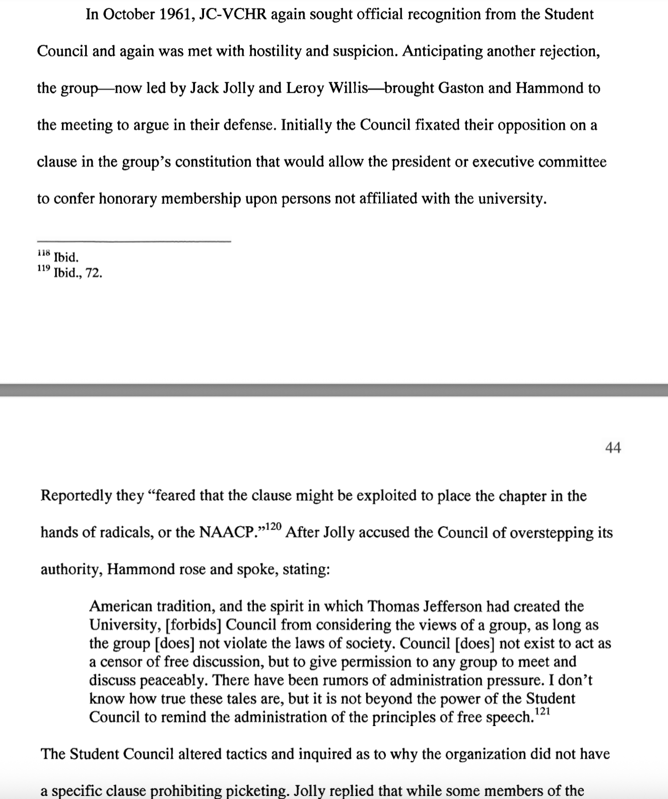 "Shut It Down, Open It Up": A History of the New Left at the University Of Virginia, pp. 43-44; T. Hanna, 2007