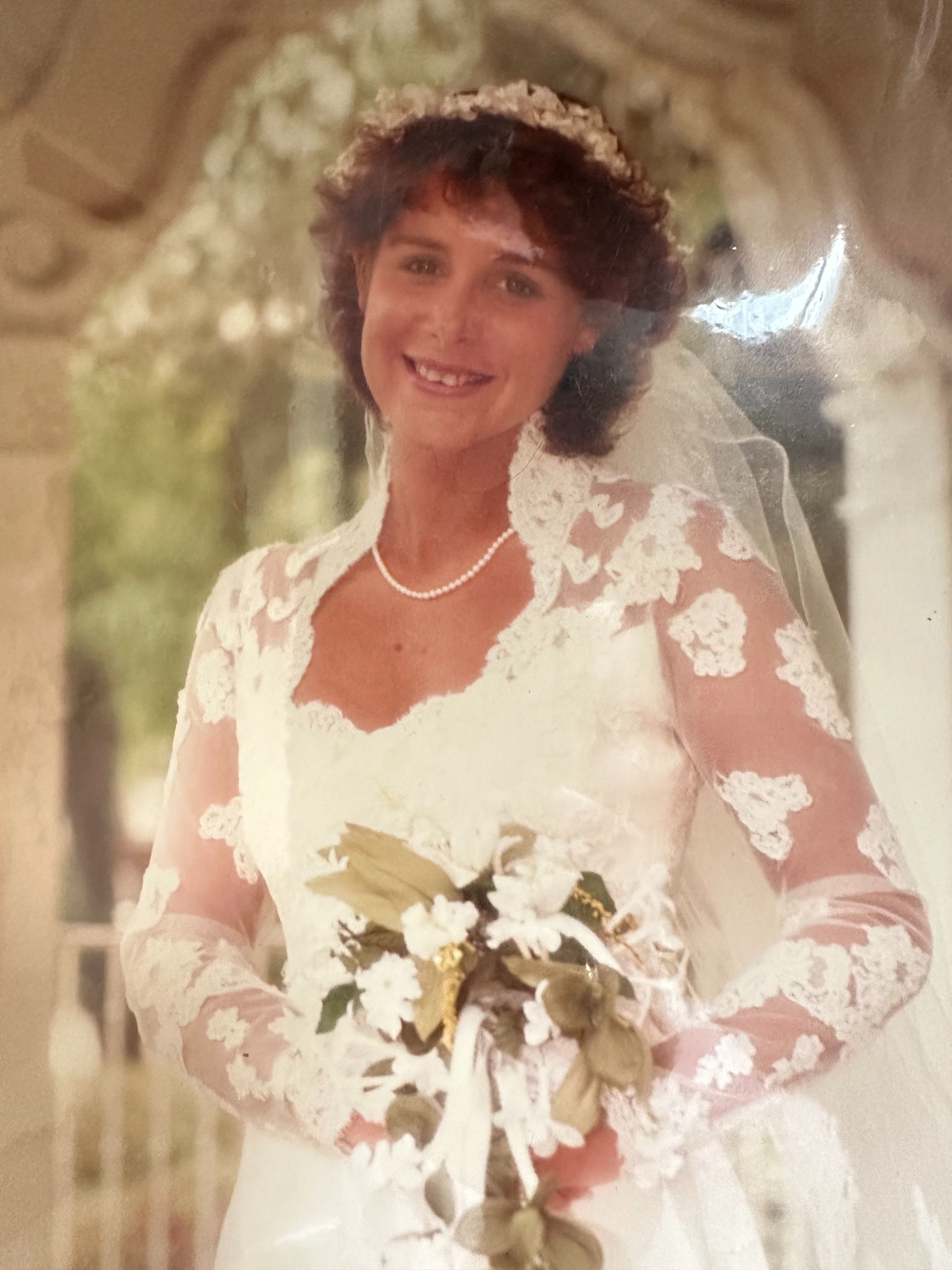 On her wedding day