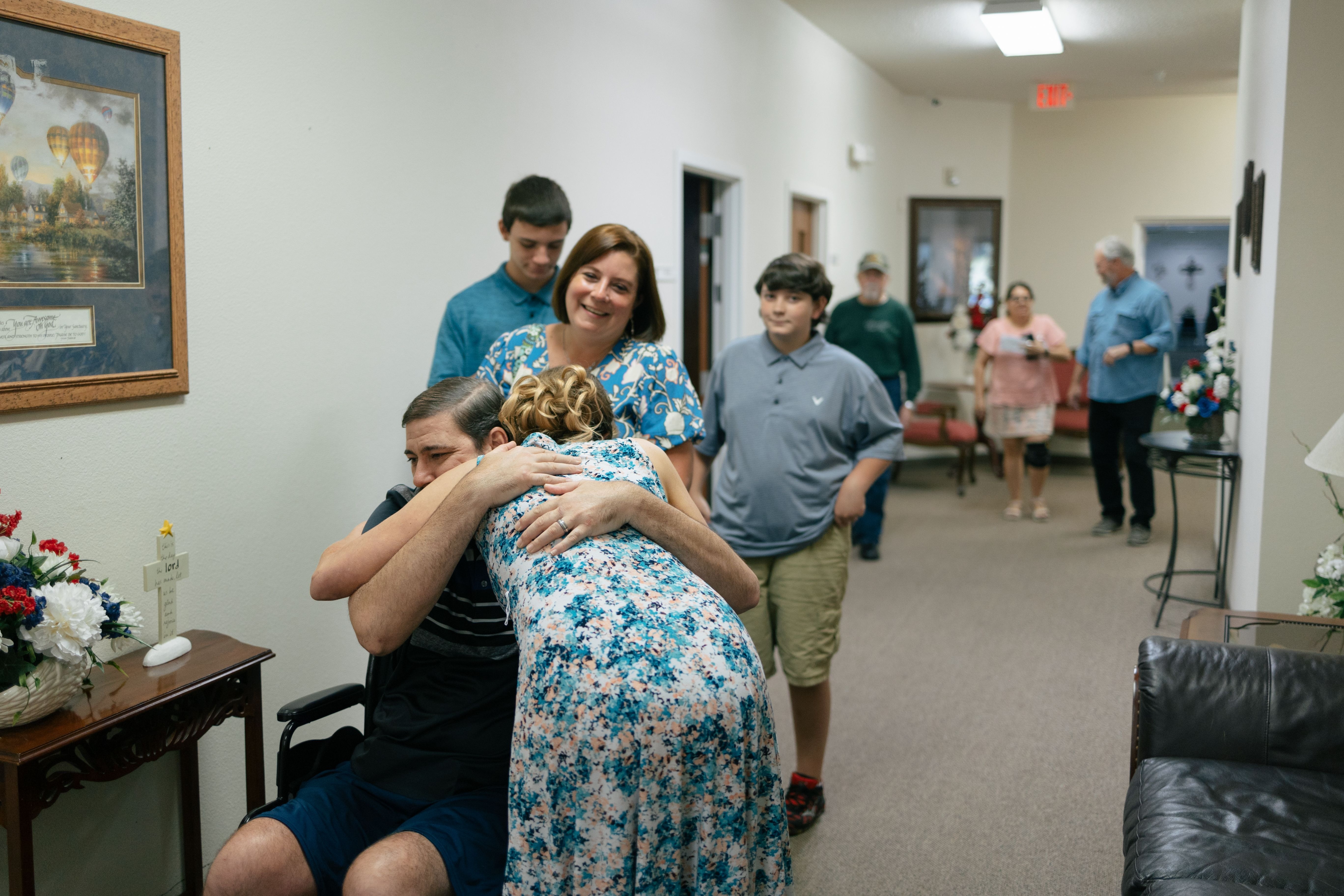 Sean meeting me right before my wedding. He made the day so much more special by being there.