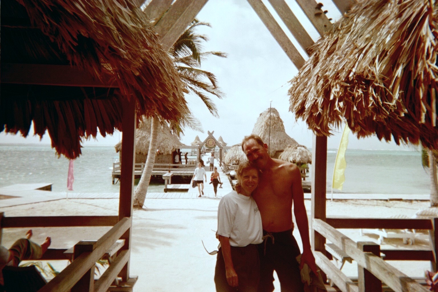 2003 Scott with Leigh at Ramones in Amberis Caye Belize