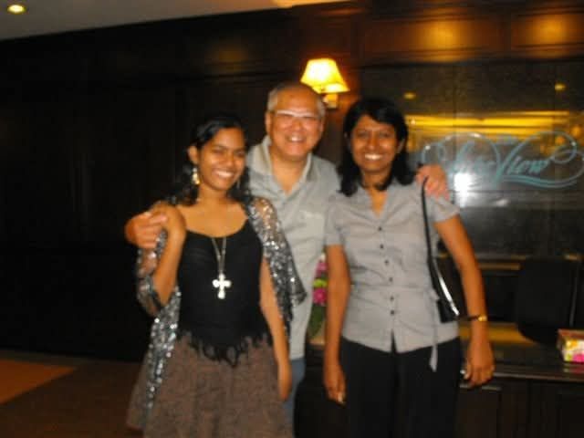 Photo of my daughter Gowri and I with Terence taken on my birthday in 2010. I have known Terence since my Form 6 days when Lucy and I were classmates. Lucy introduced me to Terence when he was studying for his Masters in the Phillipines. She used to show me postcards from Terence and one day I too received a postcard from Terence. From then on began a warm friendship that has endured all these years. Terence is such a big hearted person who had this ability to make a person feel special. True to his profession he was a great communicator and never failed to keep in touch. His authencity showed in the way he was totally present and never shied away from expressing his love and gratitude. Throughout the years I have experienced his unwavering support like a good cheerleader. I learned a lot from his leadership camps in the early days and started reading motivational books recommended by him. He was a good teacher imparting knowledge about navigating personal and professional life. There are so many warm memories that I will cherish of the good times spent with Terence and Theresa. No words can express how much we will miss him. I am grateful that God was merciful to take him before his condition became worse and thankful that I got to see him and chat with him on Friday, 3 days before he passed away. I know he was ready for his next adventure. Rest in peace dearest Terence.
