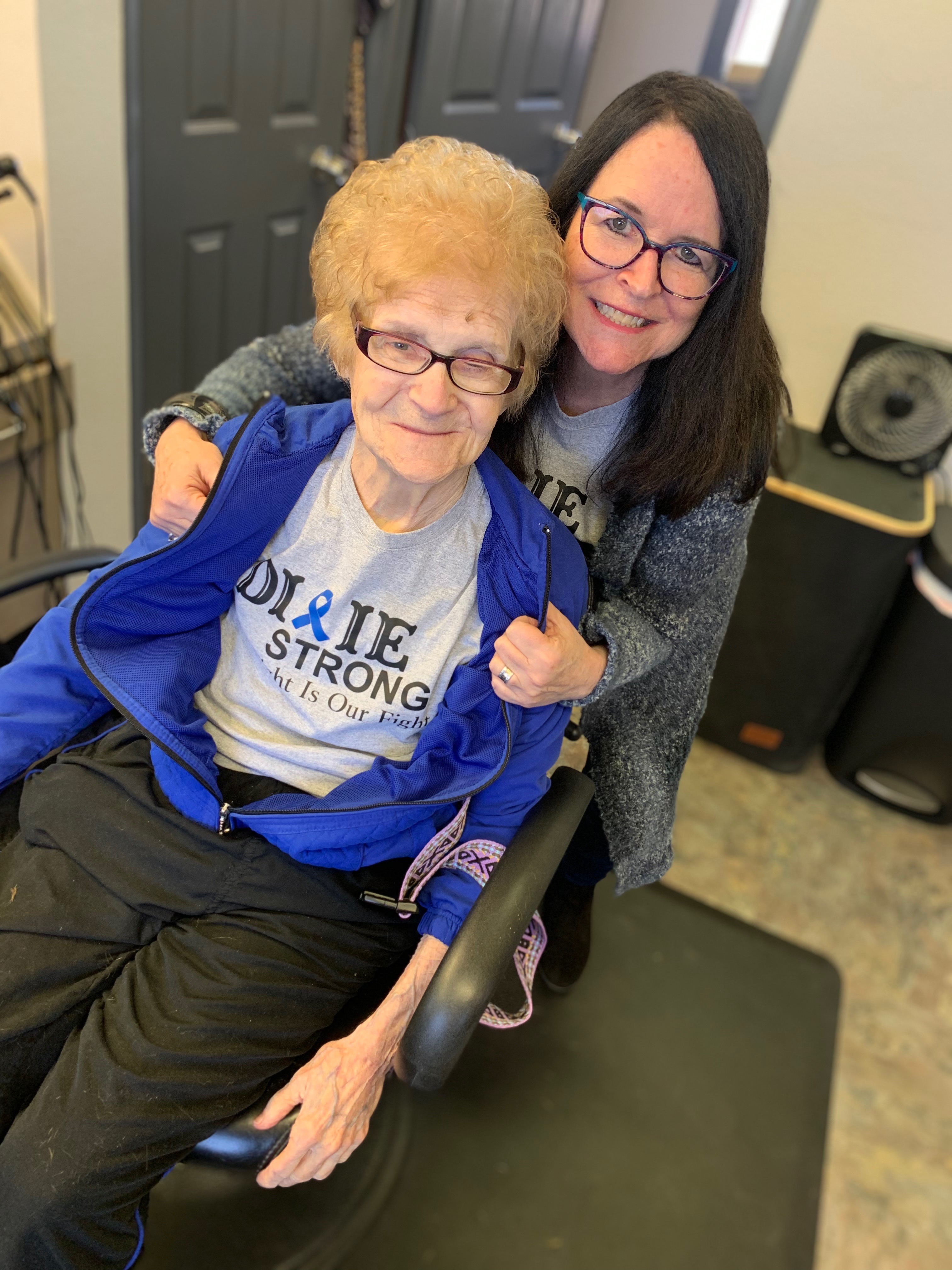 Showing support for our sweet friend Dixie (Owner of the hair salon that kept our Shirl Girl styling for the last 30 years )