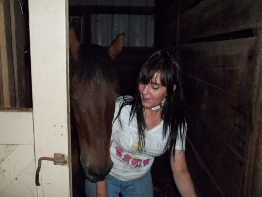 My mother had love for all creatures, but she had A special passion for horses and a skill for horseback riding. This is a picture of her and Pemm.