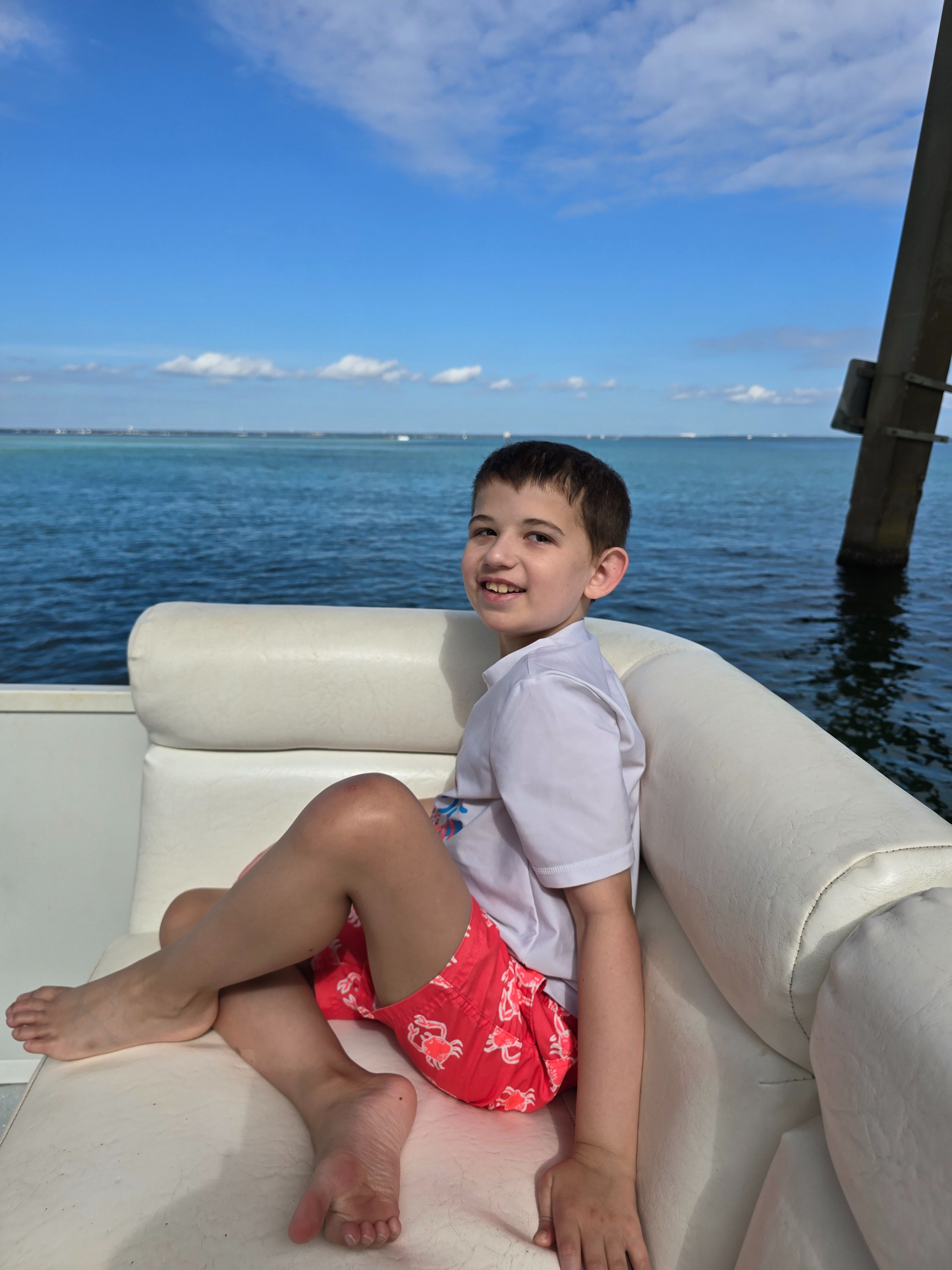Carefree and happy cruising on the sea.