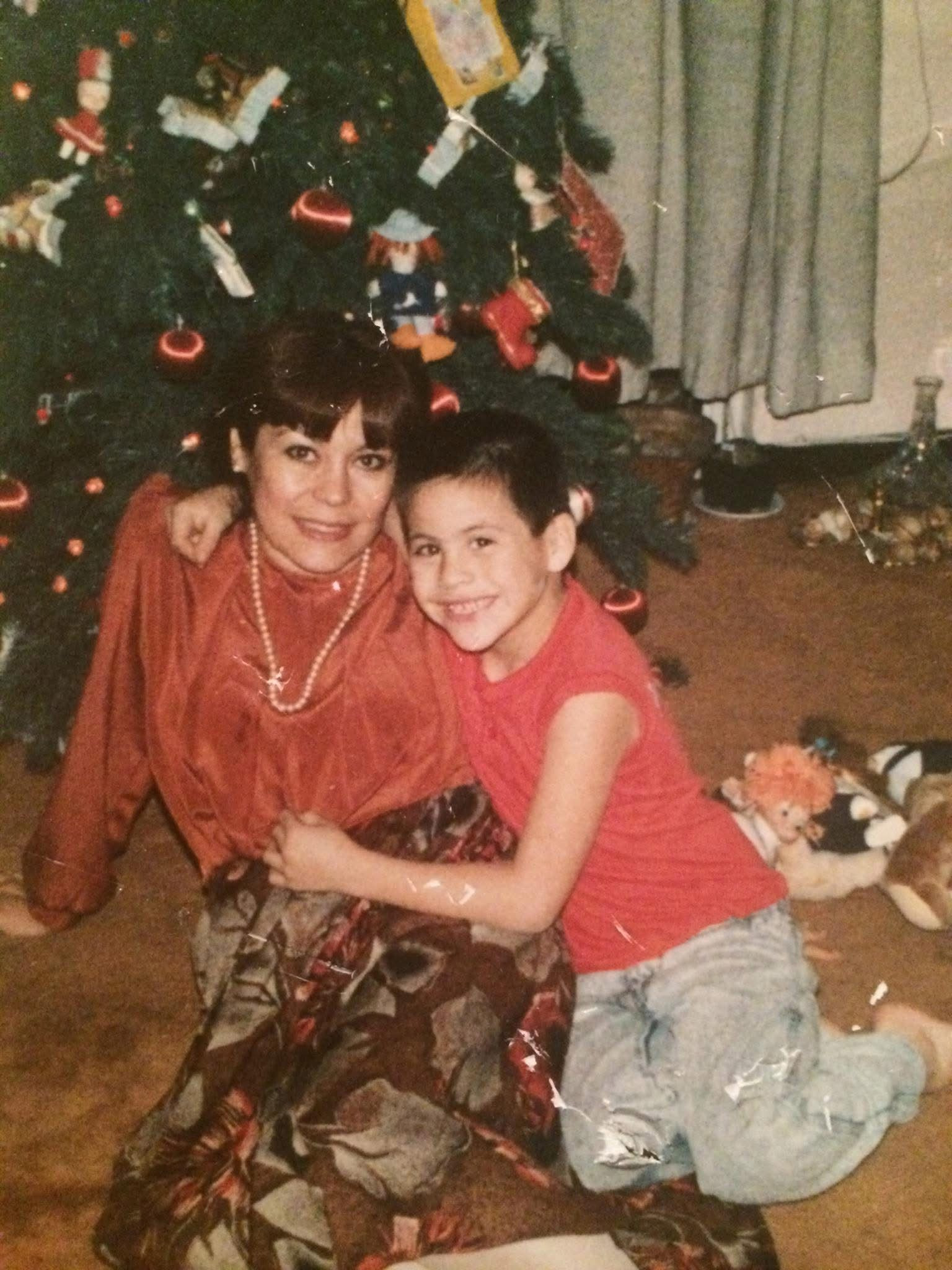Gloria with her Son Carlos on Christmas