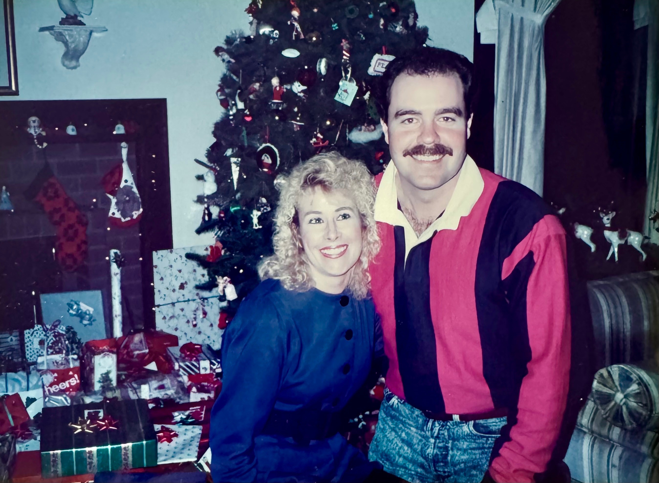 Don & Kay Christmas 1989 at our sister Barb’s home in Bellevue.