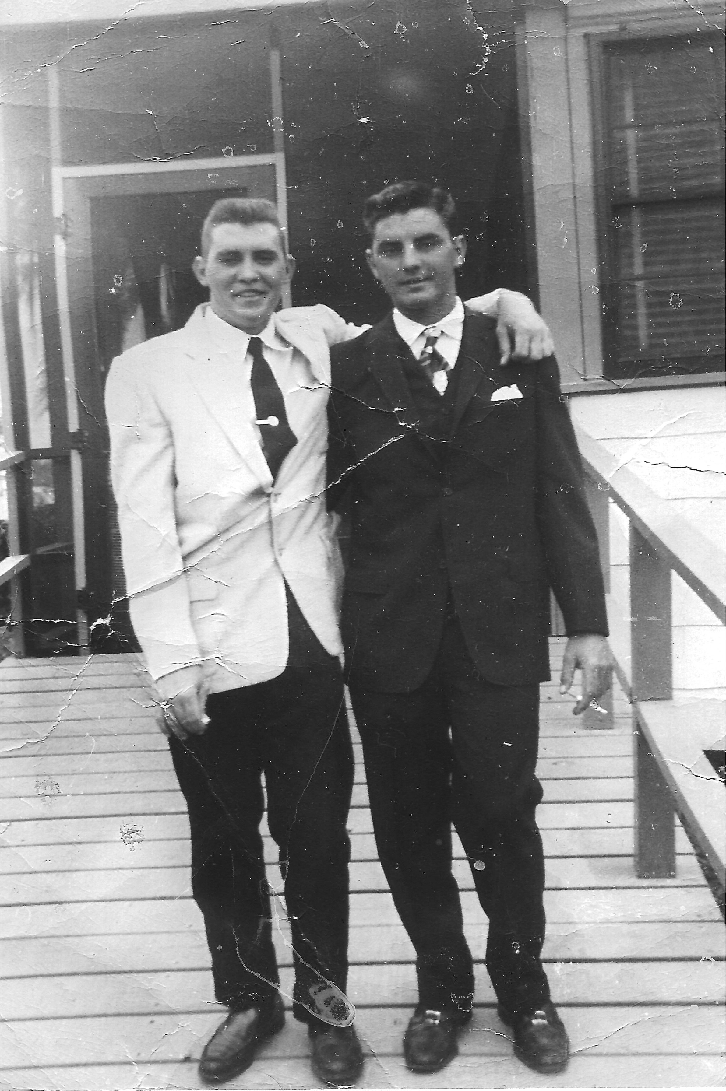 Fred and Billy at sister, Pat's Wedding at Naval Chapel in Sanford.