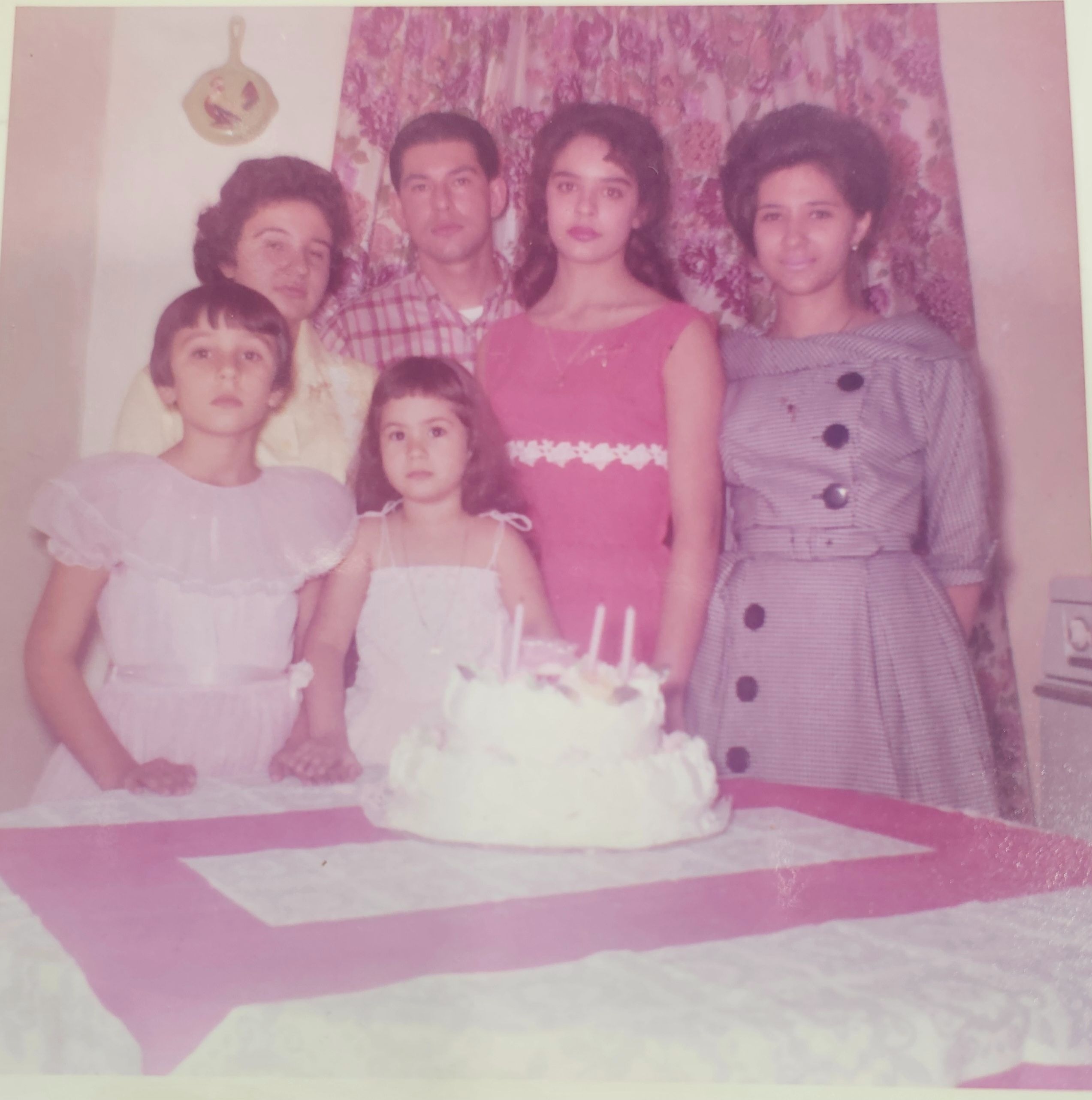 Our East Side apartment in New York City on Leti's Birthday,  September 16, 1962. Haydee, Carlos, Mory, Elsie, Maricela and Leti.