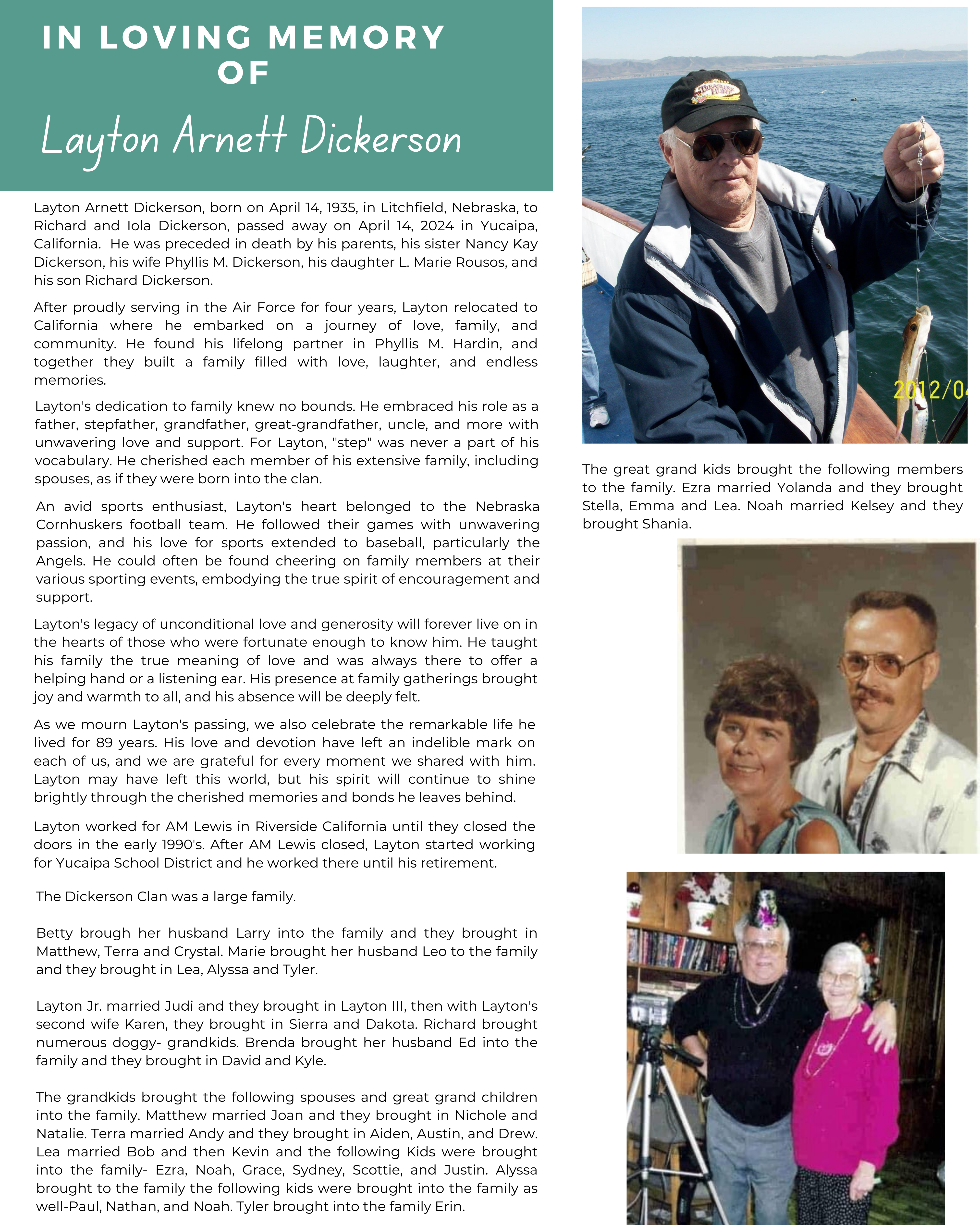 Obituary for Layton A Dickerson