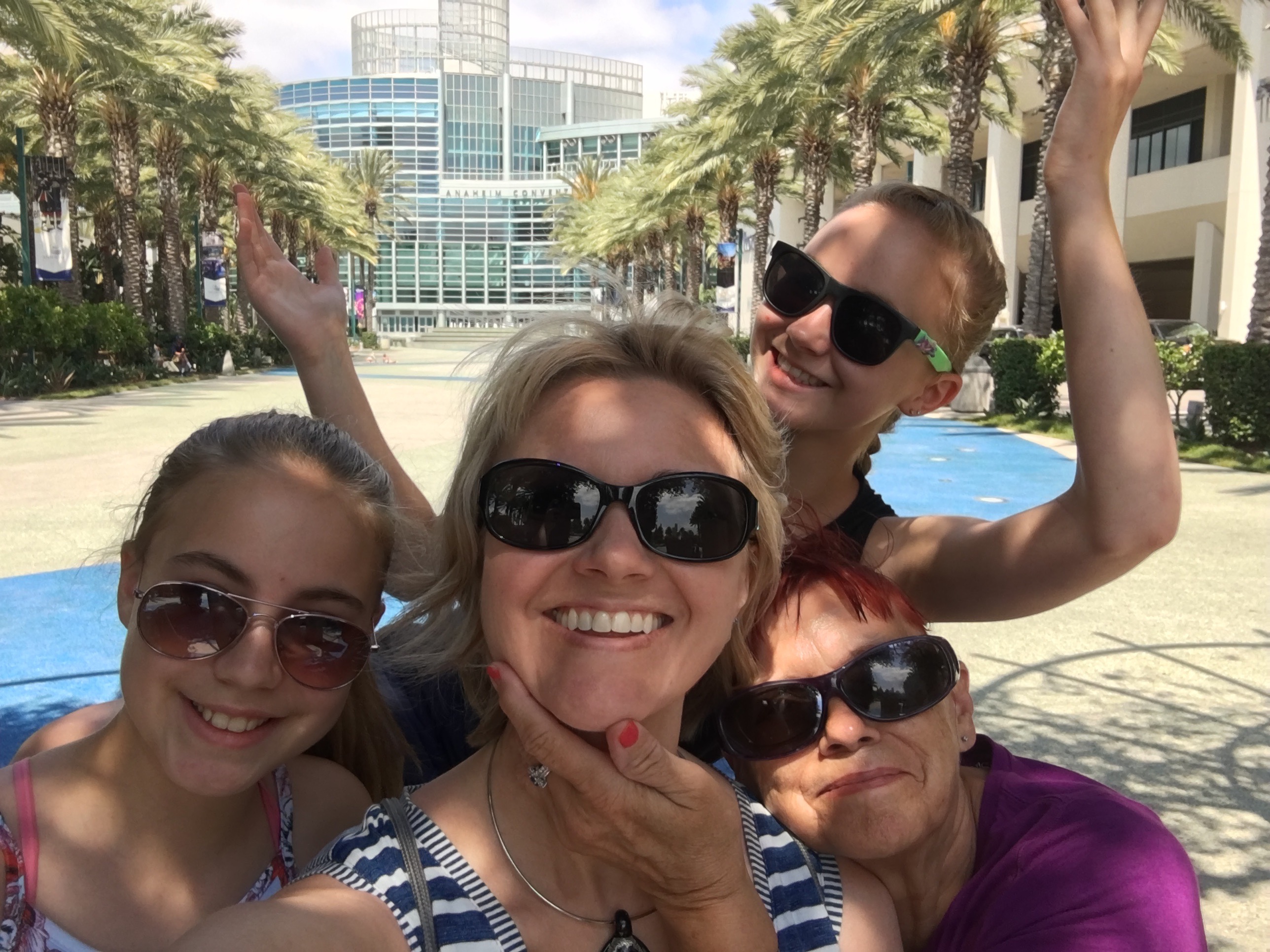 In front of the Anaheim Convention Center, before heading into Annika’s national dance competition.