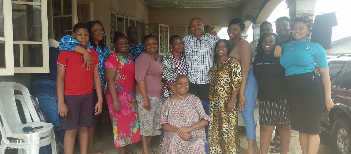 Mama with some of her children and grandchildren.