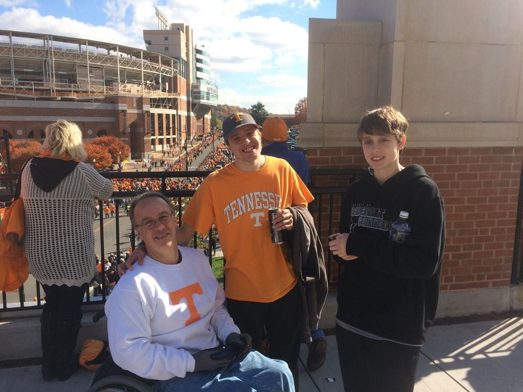 Jordan had such enthusiasm for the things he loved. One of those was sports! We got to tag along to Smokies games, UT football, Lady Vols basketball, and an annual Ice Bears hockey game around his birthday. It was always so much fun. Whatever the outcome of the games we saw he would have a good time. On the way there he would often talk about things he wanted to do. He was always so cheerfully determined and optimistic. He also liked to tell jokes and ask us "would you rather?" questions.
The good humor, optimism and kindliness of those occasions was typical of the whole time I knew Jordan, from the child neighbor across the street who was a frequent guest, to the young man who we loved to see when he would come home from his jobs in the air travel business.