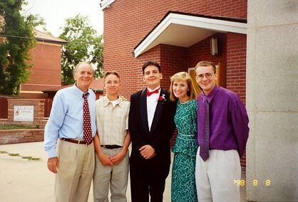 I have a lot of good memories spending my junior high/high school over at the Livingstons. Carol always made me feel welcome and at home.
There were many times we'd be hanging out downstairs where Carol would be working nearby or often even she would watch some of the shows with us (I was most impressed that she enjoyed the Simpsons for example.)
There were a lot of large moments in my life where Carol was there (my graduation, my sisters wedding above). Appreciated all she did.