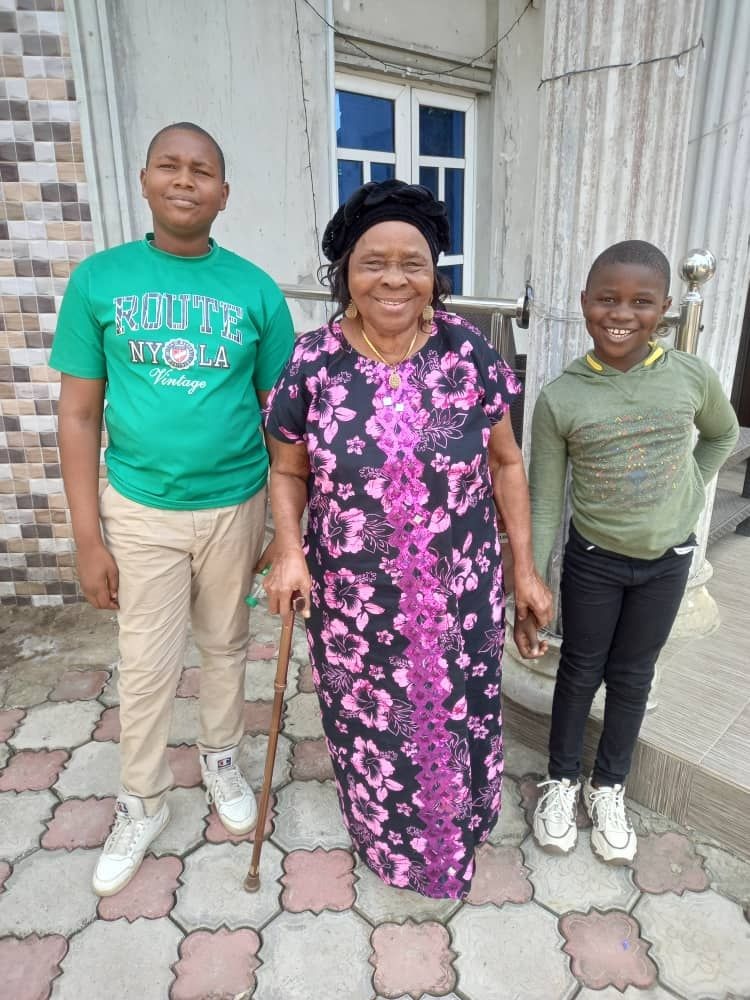 Mama Osusu and some of her grandsons 