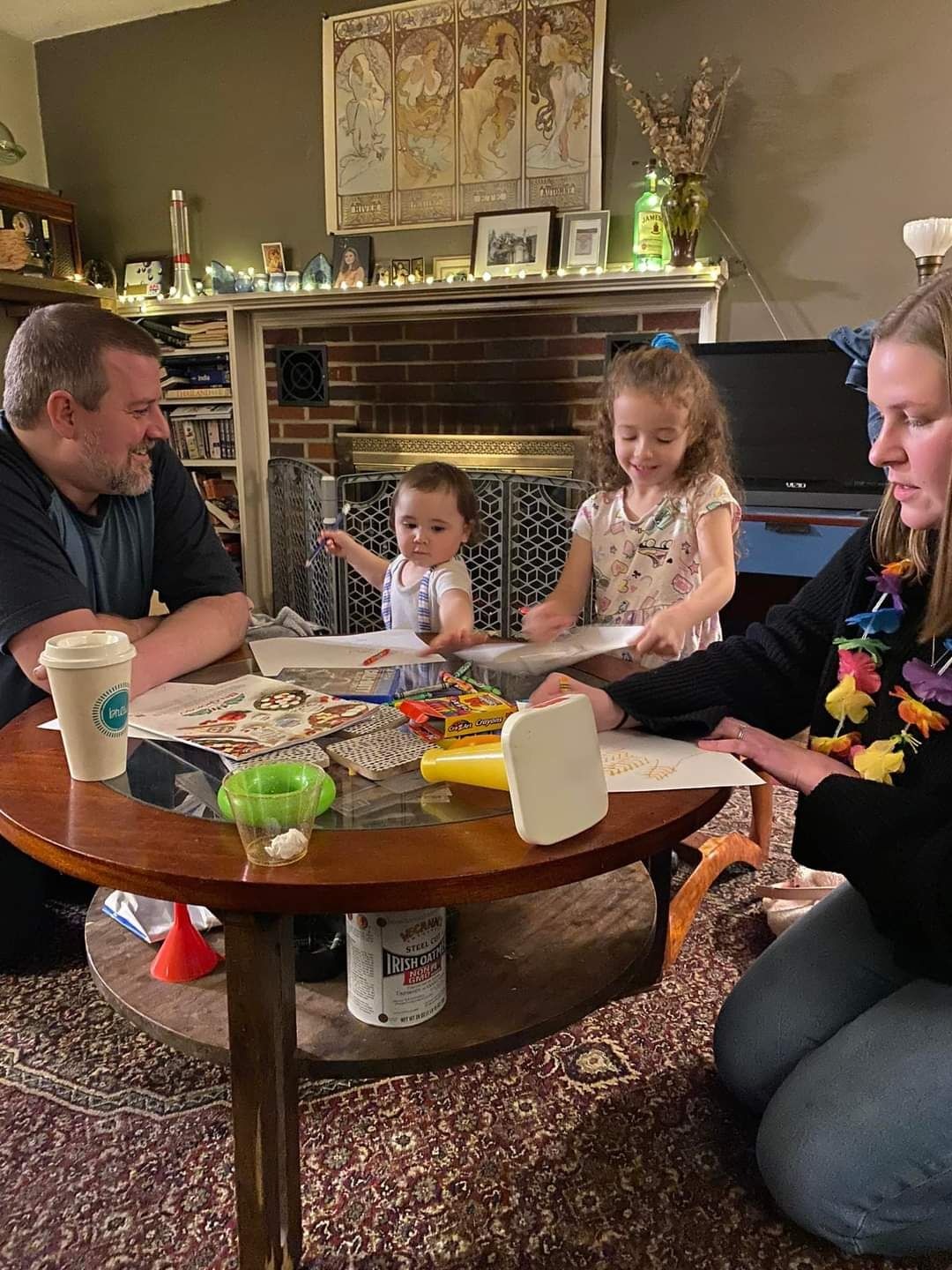 'Covid Thanksgiving'- Adam, Gianna, Grace and my sister Gloria making hand turkeys