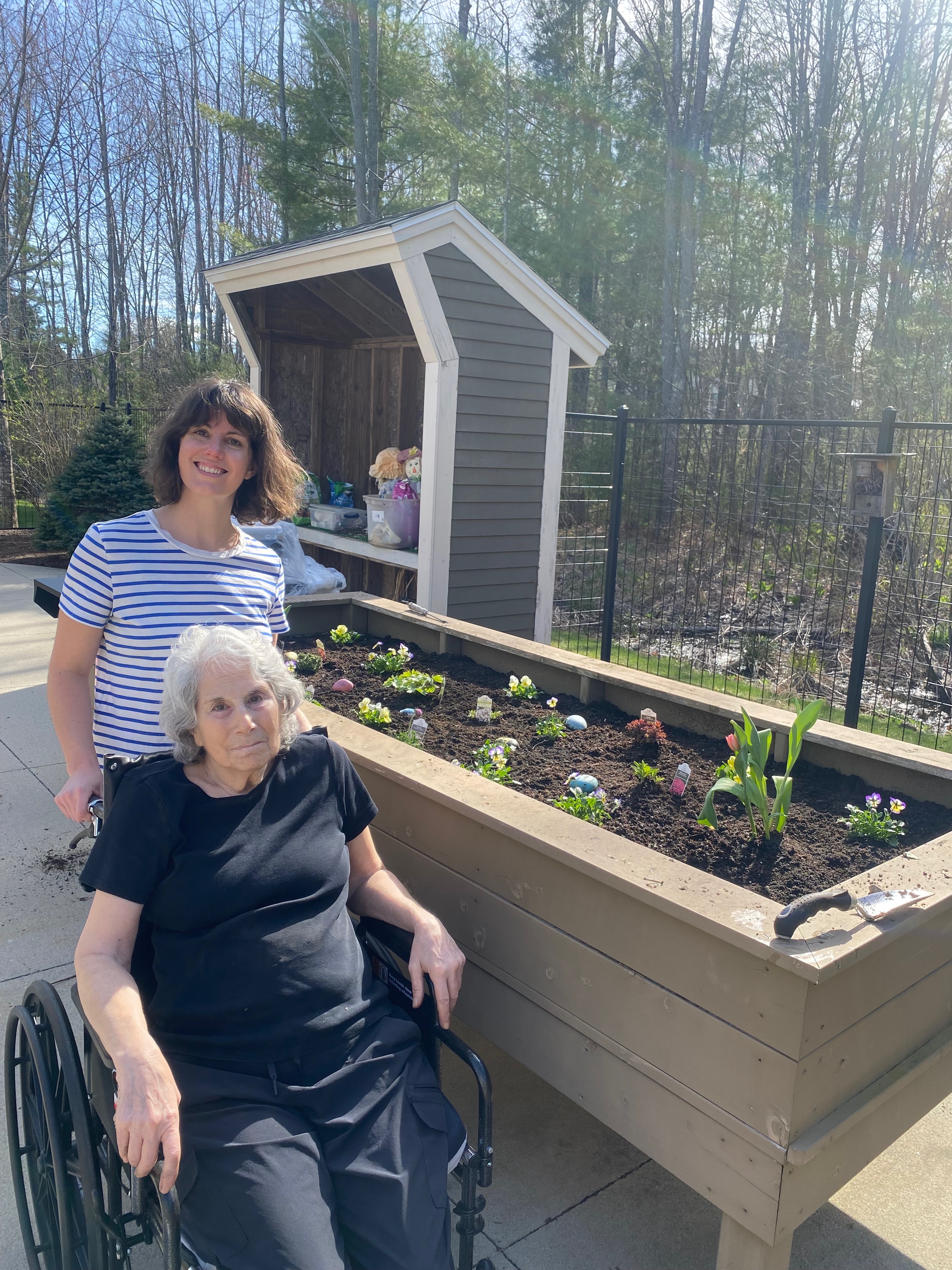Robin and Dana after planting the garden. 