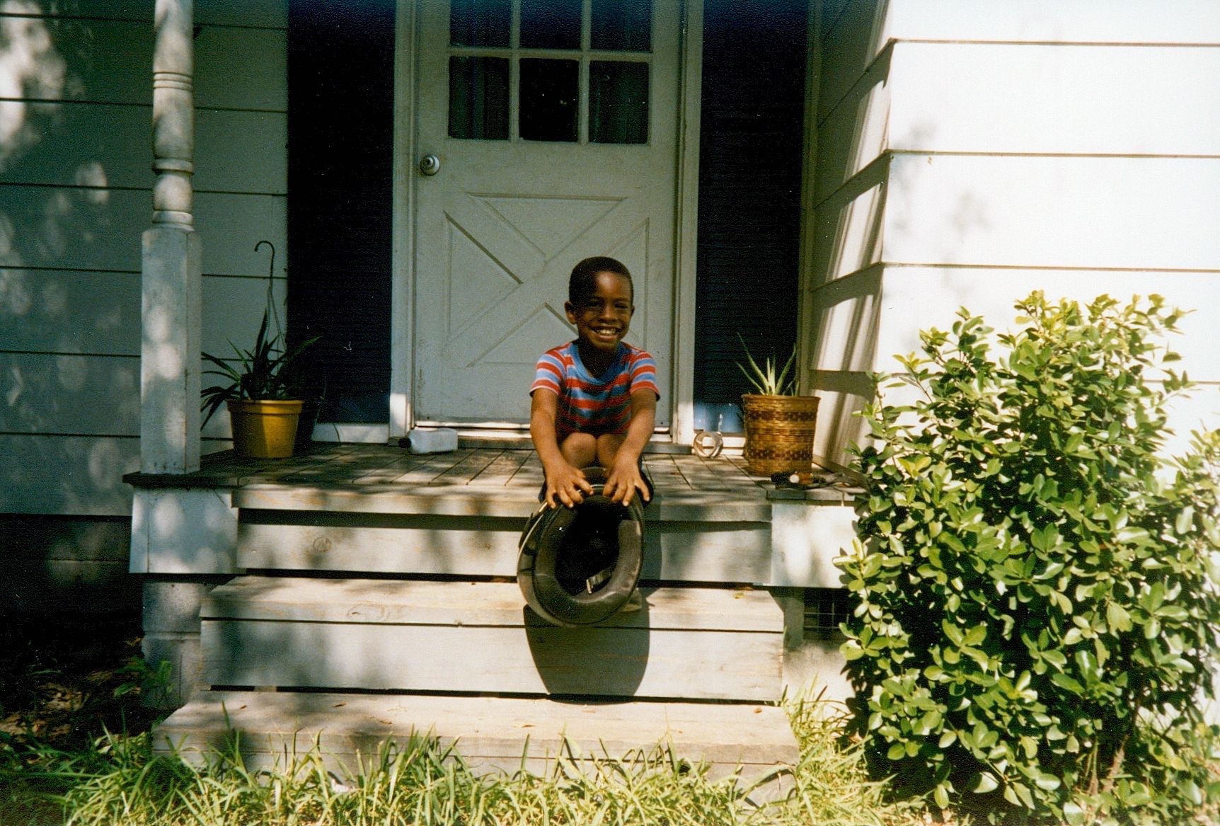 Young Wesley on the porch in Savannah