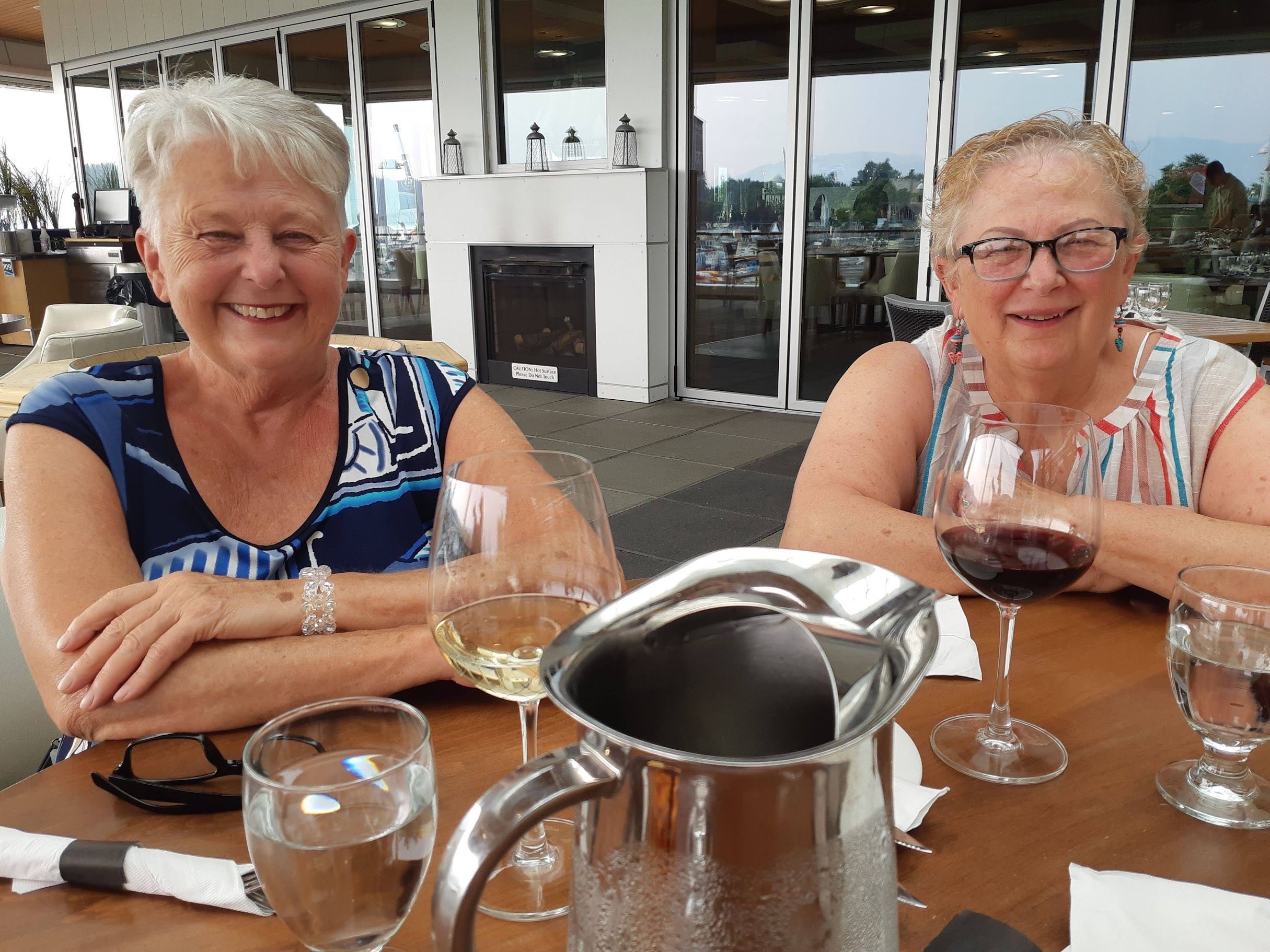 Mom and Colleen at the yacht club.