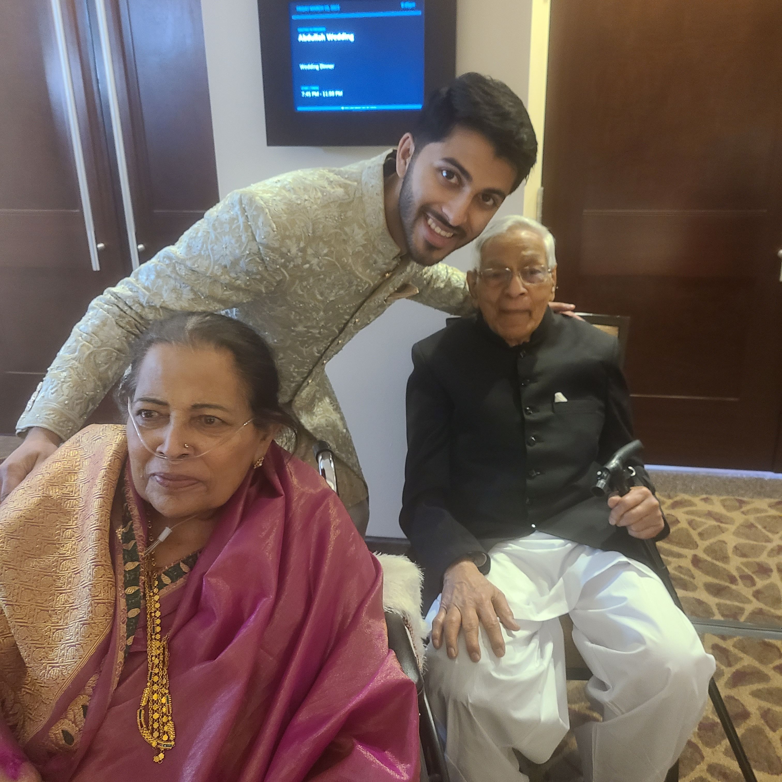 With the groom, her much loved grandson Faiz!