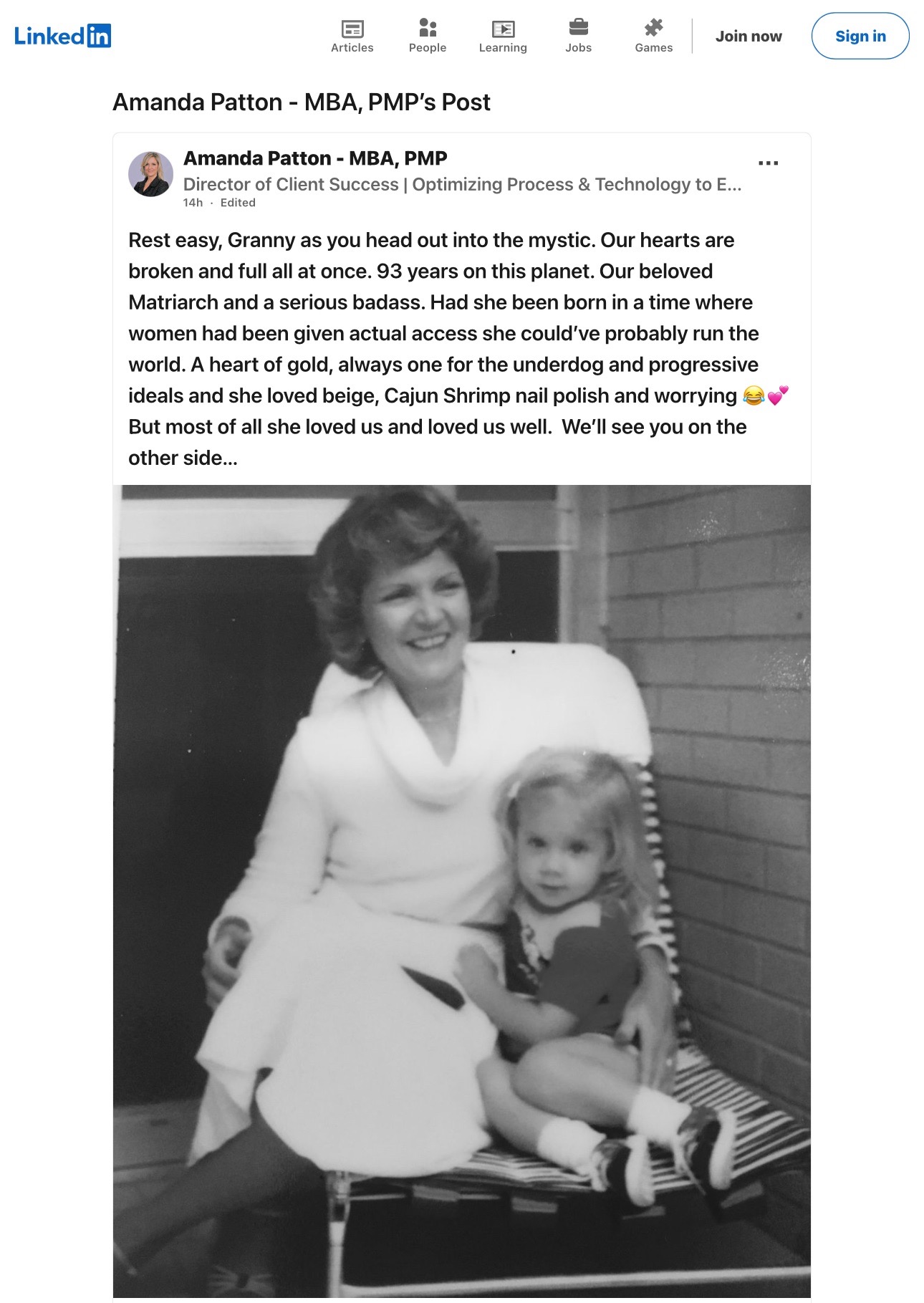 Love what Amanda wrote and this pic.  Wow