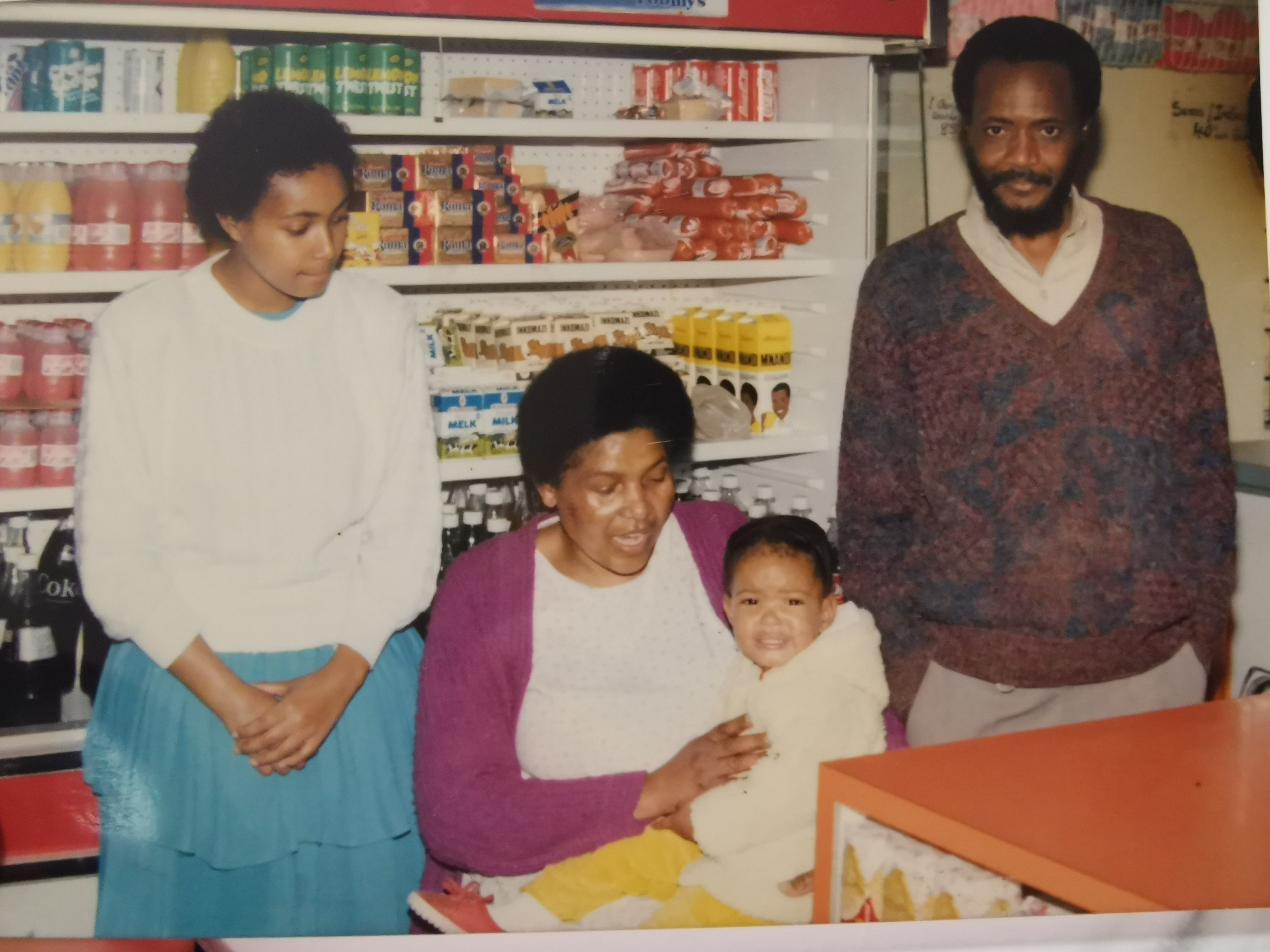 Gogo at Bulwer with her husband, daughter and grand-daughter.