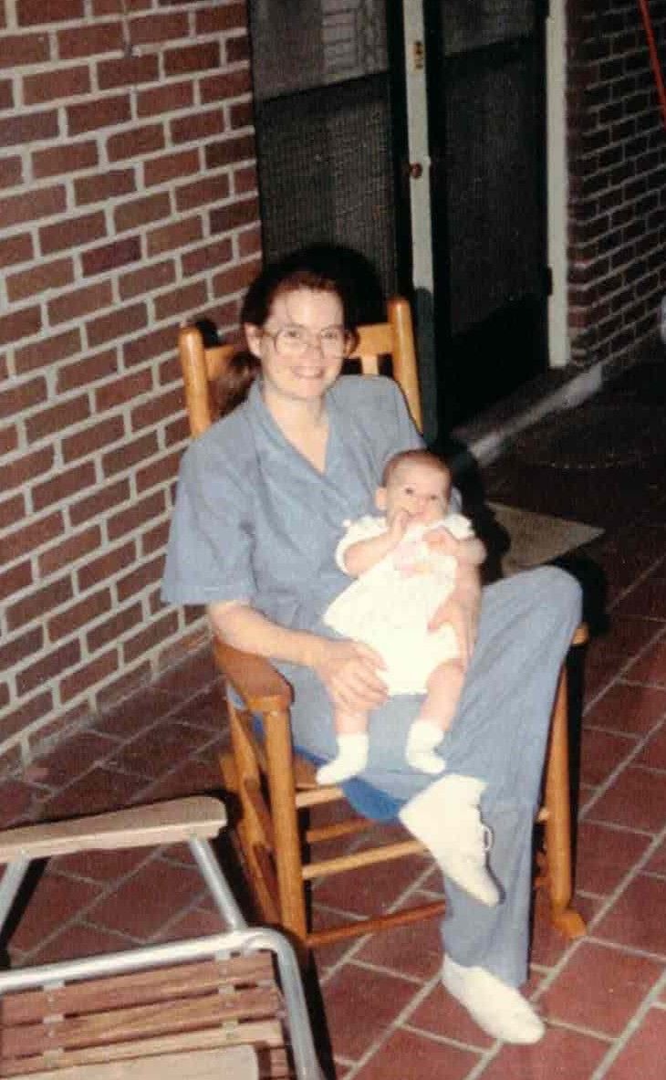 With A baby Melissa in Wilmington, NC, ca 1988