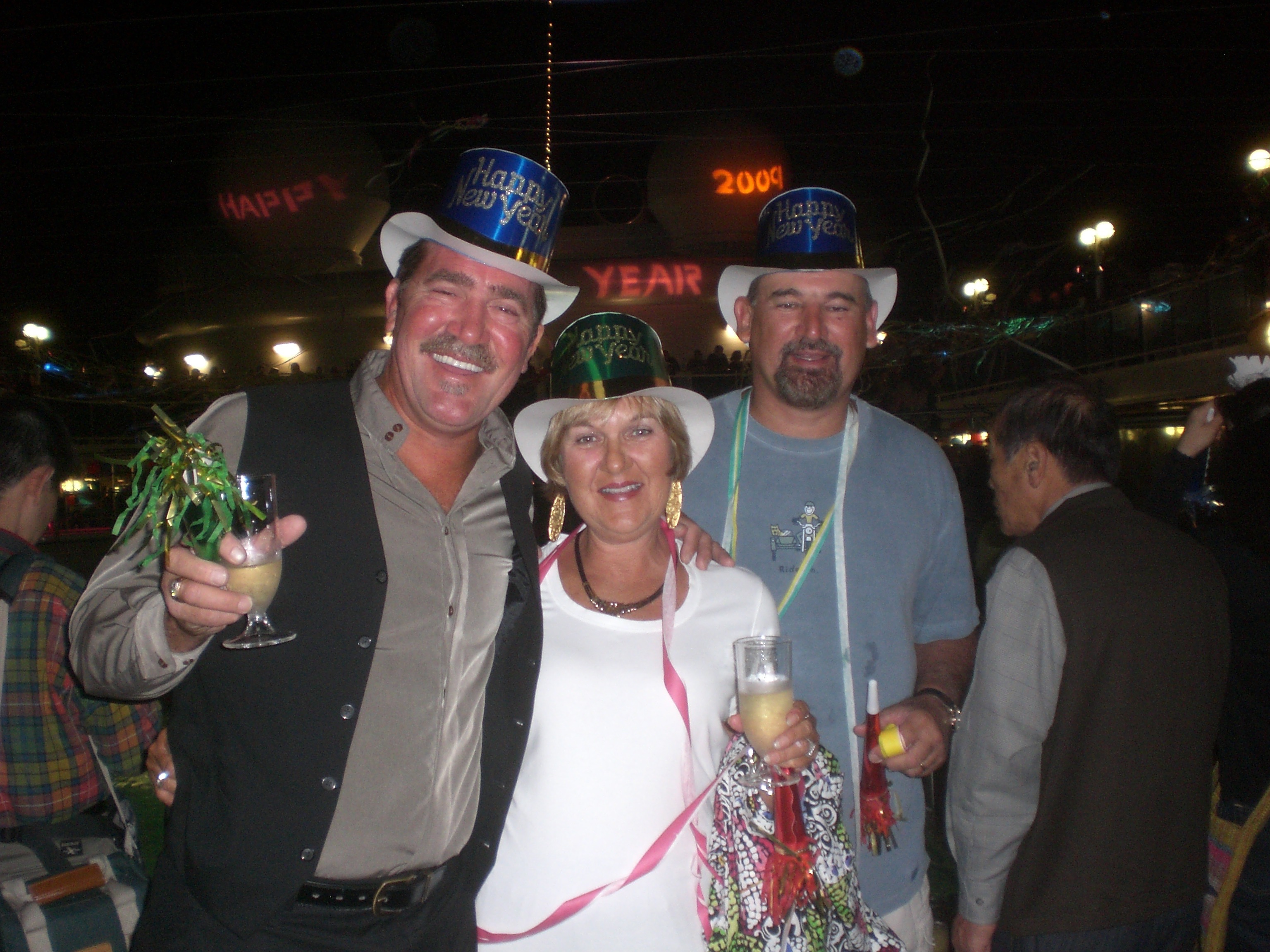 2009 Scott with his sister Matalea and brother Ed on New Years Eve on a Panama Canal cruise.