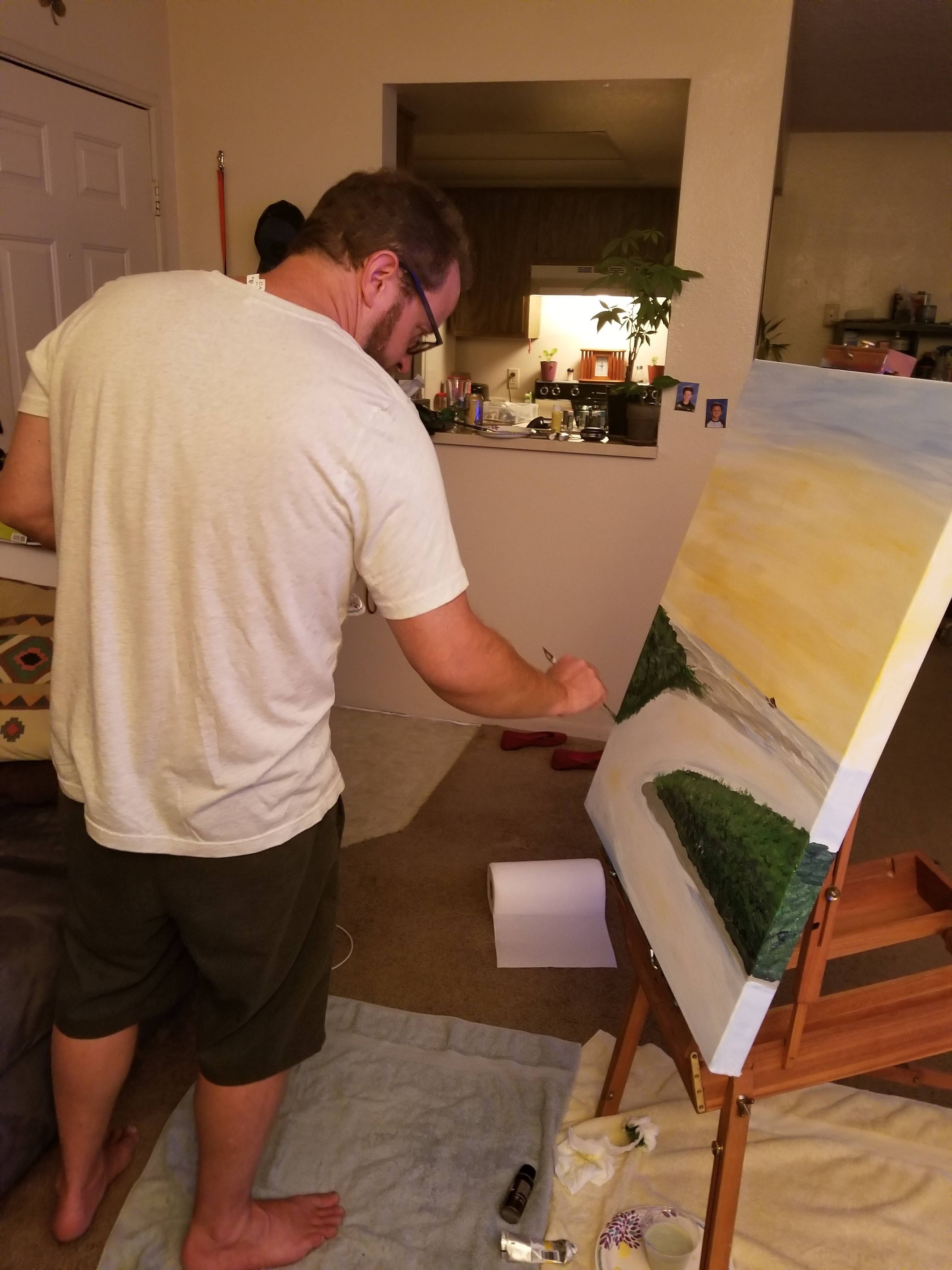 The best part of collaborating with Matty on paintings was that he'd turn my mediocre work into a masterpiece.  I still have one standing in my office.