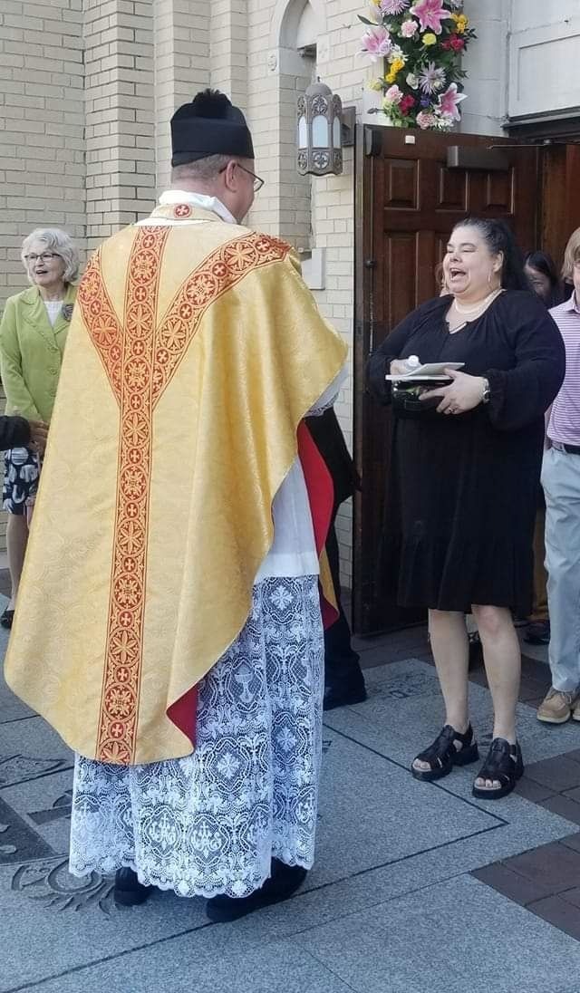 Elizabeth was a devout Catholic. Loved studying and spreading the word and praying for others. I love this photo. Her face shows the pure joy she had as she left Easter service on this day.