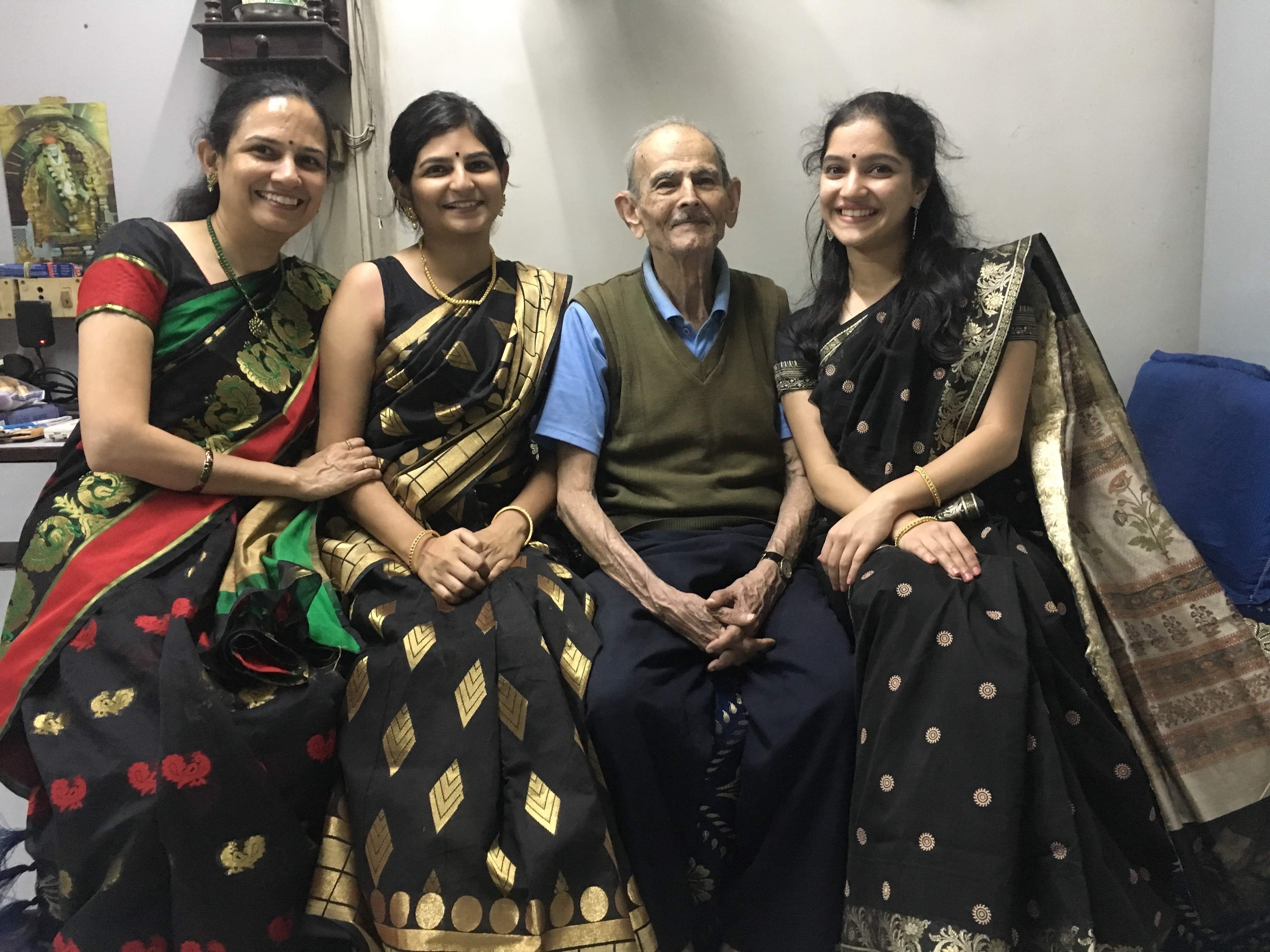 दादा म्हटलं की एक मोठं व्यक्तित्व.. पण माझ्यासाठी ते लहानपापासून बाबांचे "मामा" आजी चे "आमचा दादा" आणि अपूर्वा चे अजोबा जे माझे पण आजोबा आहेत somehow 😅 जे आमच्याशी रात्री डोंगर का पाणी खेळायचे न दमता!

जशी मोठी होत गेले तसे कळू लागले दादांनी काय काय achieve केलं आहे आणि सगळे त्यांचा एवढा आदर का करायचे..पण त्यांच्या म्हणणयाप्रमाणे "मी साधा माणूस आहे" आणि हे शब्दशः खरं होतं.. blue shirt आणि brown pant हा त्यांचा साधा पोशाख असे, आणि वागणूक ही साधी आणि प्रेमळ..आणि उगाच सल्ला देणार नाहीत पण कोणी काही विचारलं तर त्यांना असलेली सगळी माहिती सांगणार..आणि जमेल ती मदत करणार

२०१२ नंतर त्यांचा आमच्या घरी येणं वाढला.. ते गिरगांवात राहायला असेल की जेवायला यायचे.. दुपारी जेवायला आम्ही दोघच असायचो, एक college la जाणारी मुलगी आणि तिचे ८० वर्षाचे आजोबा काय बोलणार असा प्रश्न मला पहिल्या दिवशी पडला.. मी आई ला म्हटलं देखील की मी दादांशी काय बोलणार.. एवढ्या मोठ्या व्यक्तीशी (वयानी व मानानेही) पण दादांनी एवढ्या सहजतेने माझ्याशी गप्पा मारल्या की मी रोज जेवणाच्या वेळेची वाट बघायचे.. त्यांच्या आुष्यातील अनेक किस्से ते मला सांगायचे..
कुठे कसा अभ्यास केला, कुठे dam bandhle.. kase rahile.. अश्या किततरी गोष्टी..
त्यांचा आणि माझा आवडीचा विषय आणि छंद म्हंजे "चहा"
मी एकदा कॉलेज च्या study tour साठी राजस्थान ला जाणार होते तेव्हा मला दादांनी बजावून सांगितले होते की तिथे पाणी प्यायचे नाही..तिथले पाणी खूप दूषित असते, तहान लागली की चहा पी, तो उकळलेला असतो म्हणून त्याचा त्रास होत नाही..

मी पुण्यात विनय काका मनीषा काकू कडे तीन महिने राहायला होते.. तेव्हा रोज सकाळी bakery मधे जायच्या आधी दादा आणि मी चहा प्यायचो..तेव्हा रोज आमचं एक च conversation असायचं, तू किती दिवस आहेस इथे.. मग आता कामाला जायचंय ते किती लांब आहे.. तू एकटी जाणार का? तू काय, इतके तास cake बनवतेस, कमाल आहे तुझी..तू मुंबई ल जाशील तेव्हा माझं पण तिकिट काढ आणि मला पण ने.. आता कामाला स्कूटर नी जाणार आहेस..तर नीट जा, fast चालवायची नाही... ते हे विसरायचे की काल ही आम्ही हेच बोललो होतो.. पण ते कधी आपुलकीने बोलणं विसरले नाहीत, कौतुक करणं विसरले नाहीत, काळजी करणे विसरले नाहीत..आणि गिरगाव (त्यांचा जीव की प्राण)

त्यांच्या बद्दल सगळ्यांनी इतका काही लिहिले आहे..आणि अजून किती तरी बोलण्या सारखे आहे की बोलू तितके कमीच..

काही शब्दात त्यांचे वर्णन करायचे झाले तर - साधे, नम्र, कौतुक करायला पाहिले!

असे आमचे दादा...