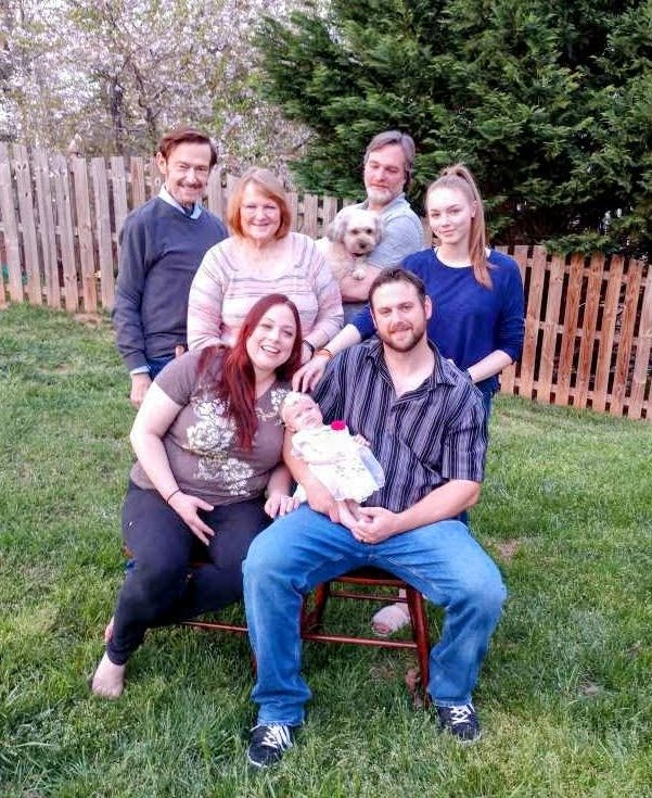 The Brooks family 2018 with new born granddaughter Lucy
