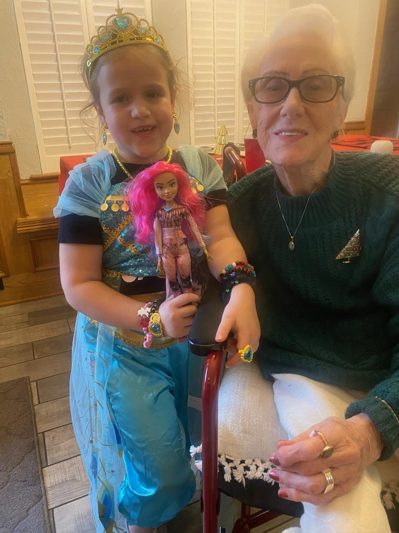 Mom with great grand daughter Whitley. Dec. 2023