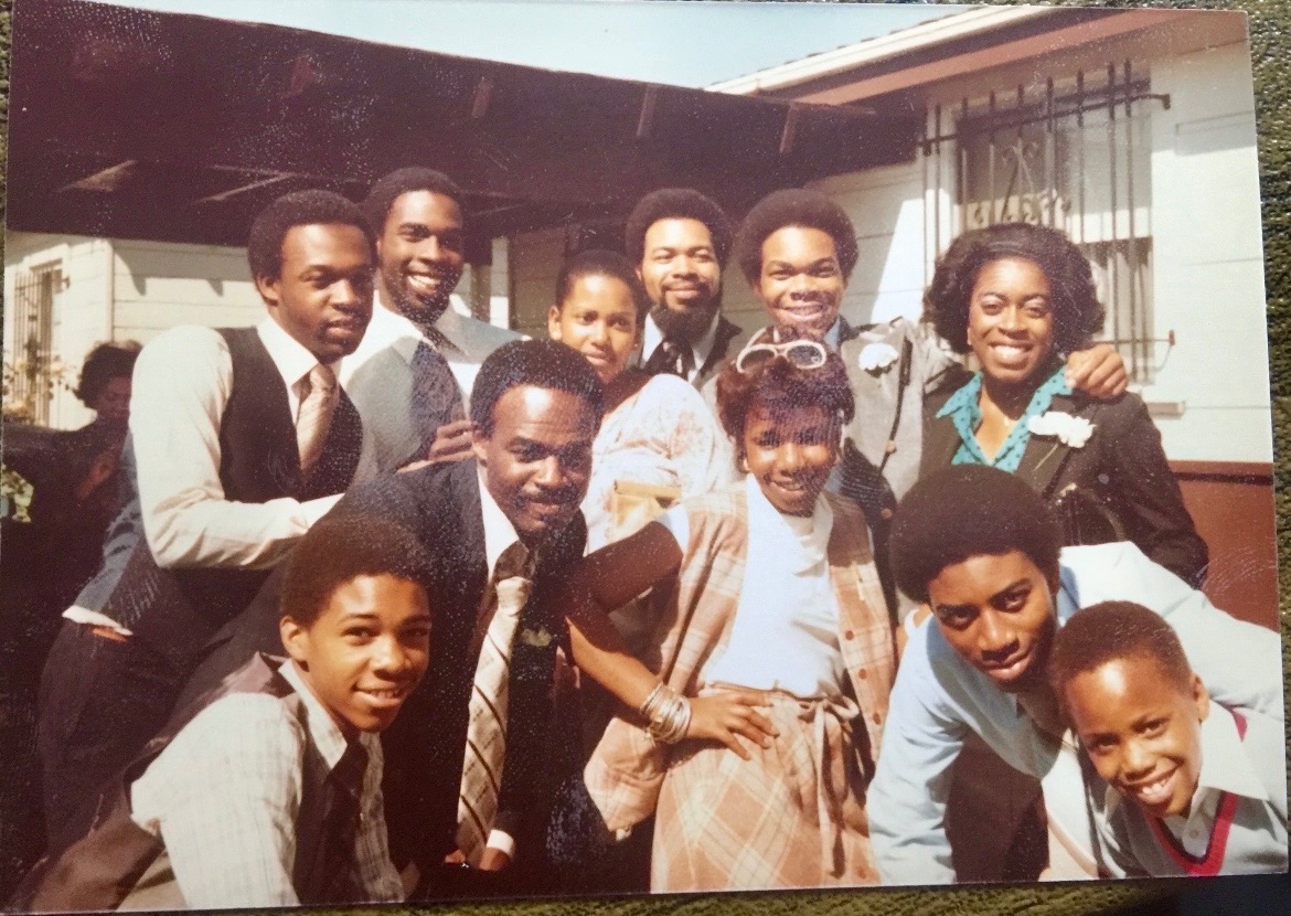 Ernest as a child with his aunt Lolita, cousins Melvyn and Marty, and other cousins.