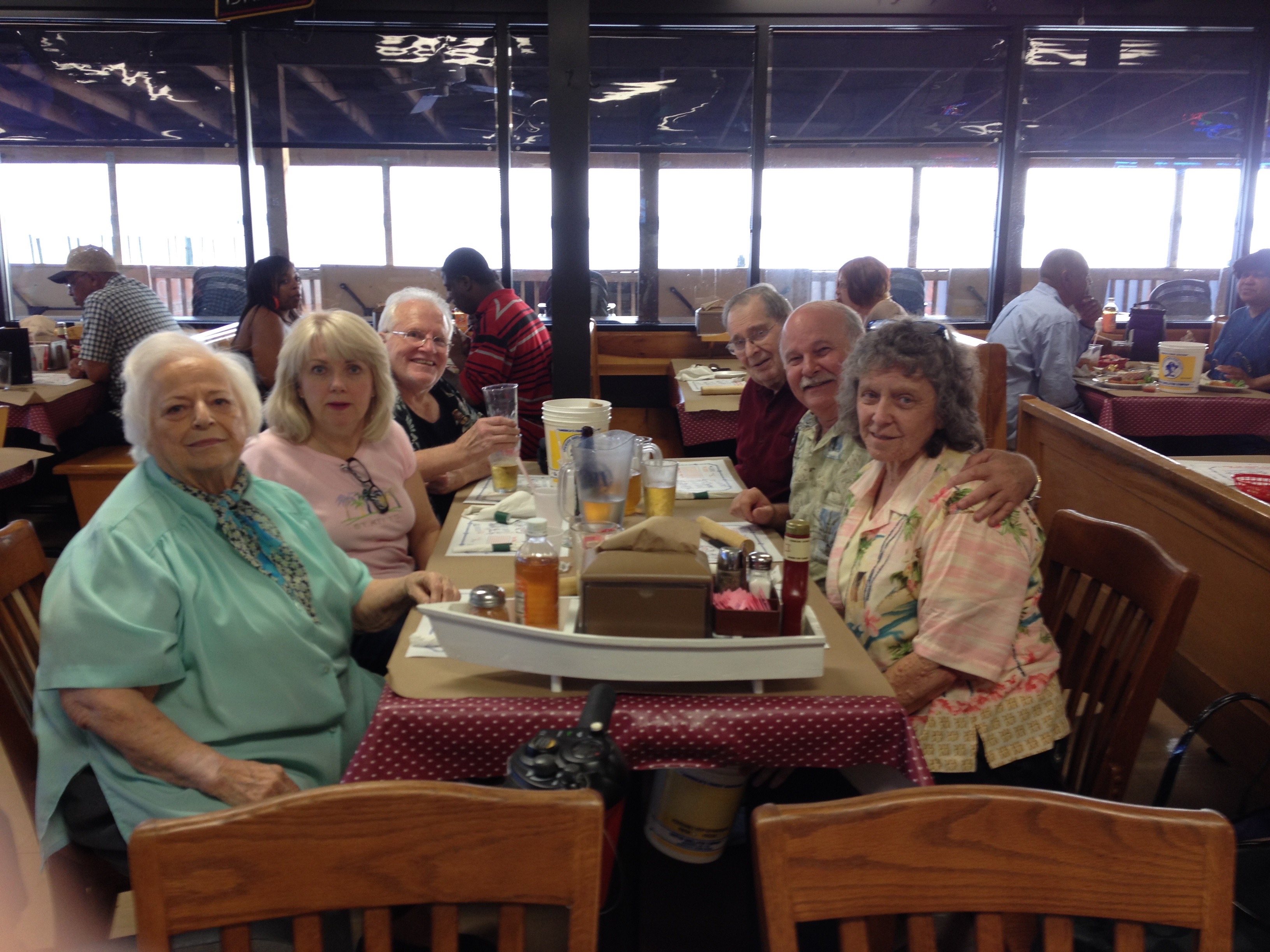 Margie and AT, Debbie and Skip, Debbie and Bill at Captain Billy’s on the Potomac 