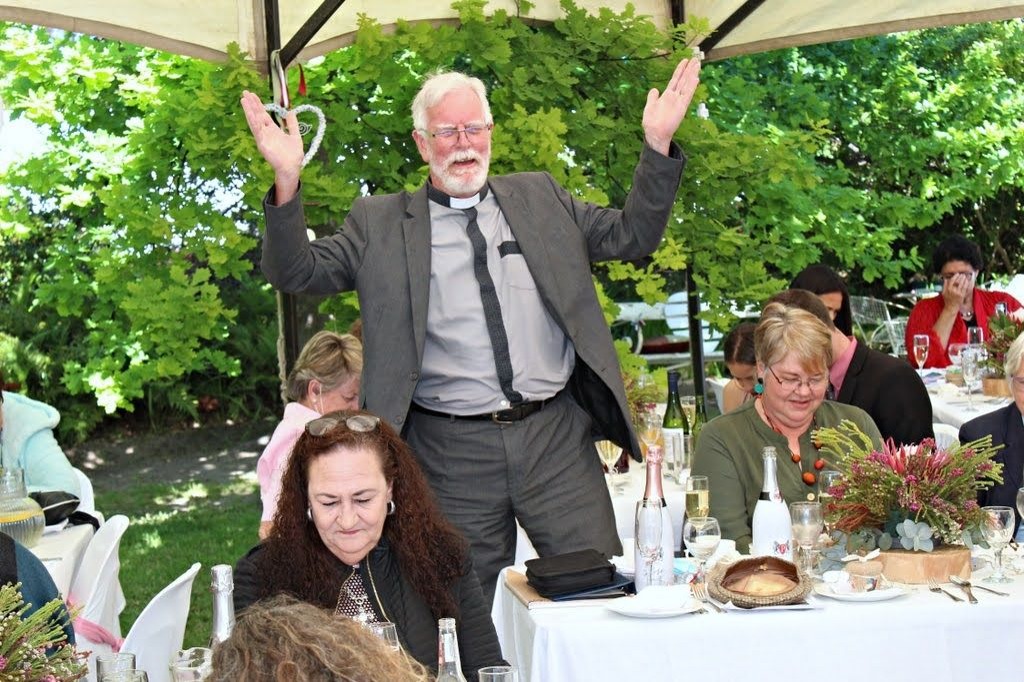 Dave giving thanks for the meal.